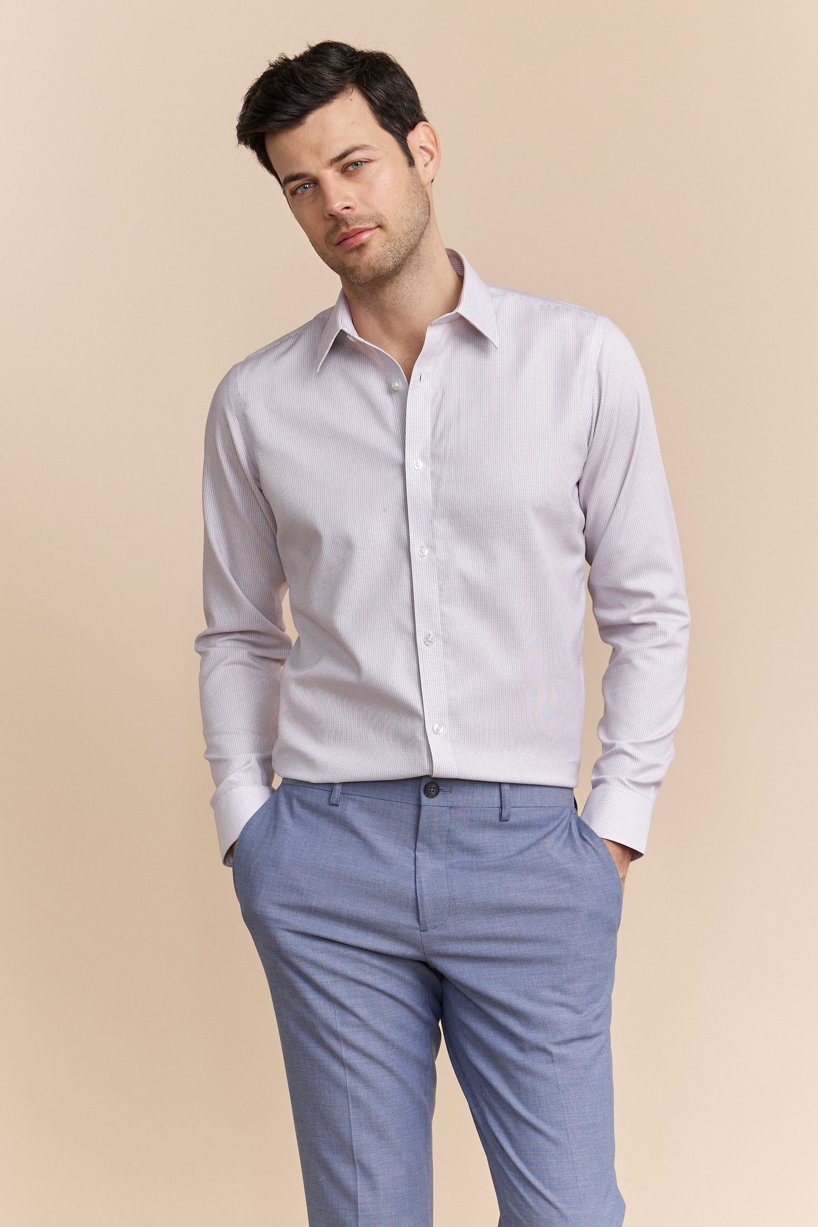 Chemise micro carreaux sans repassage