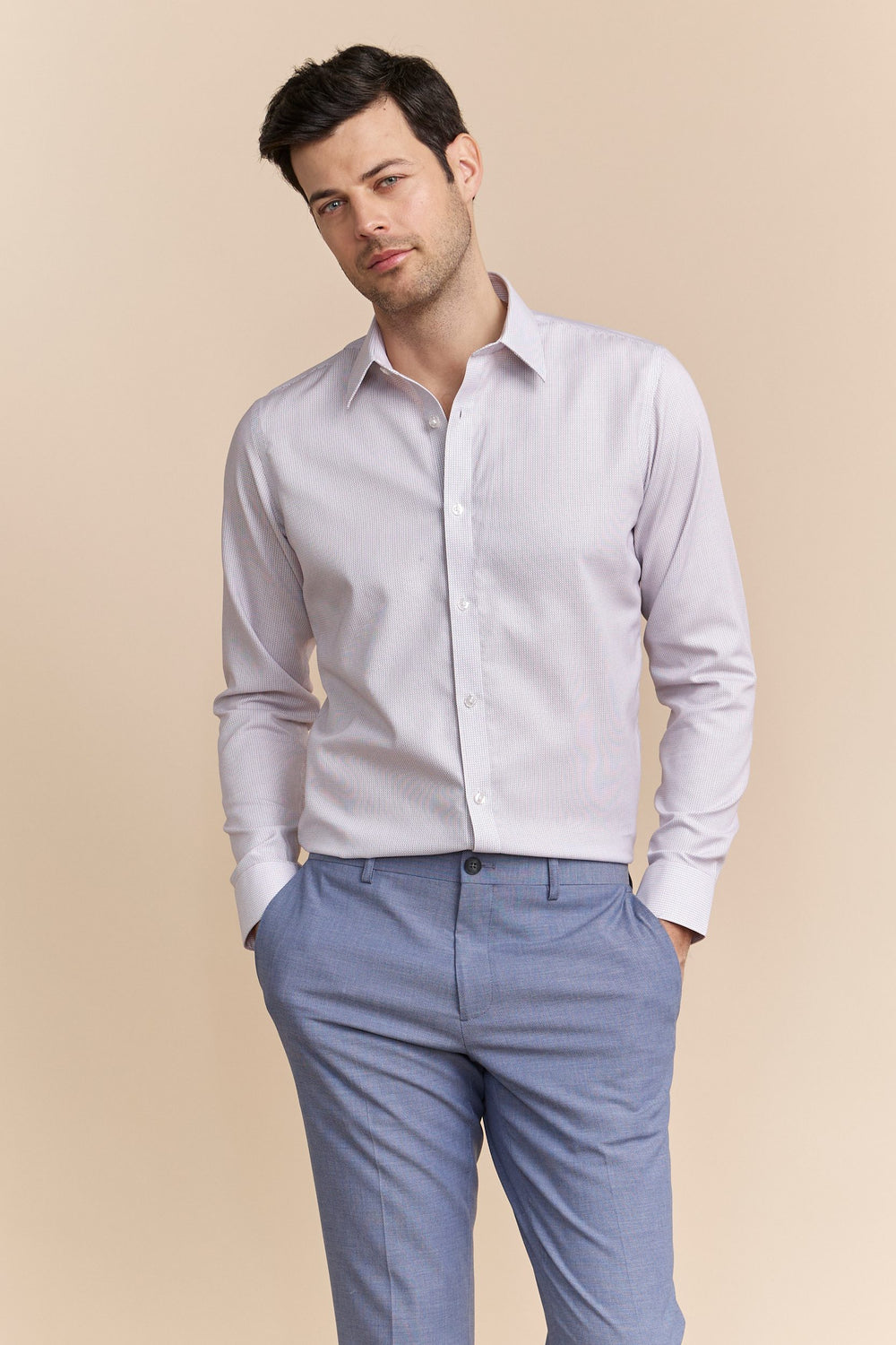 Chemise micro carreaux sans repassage