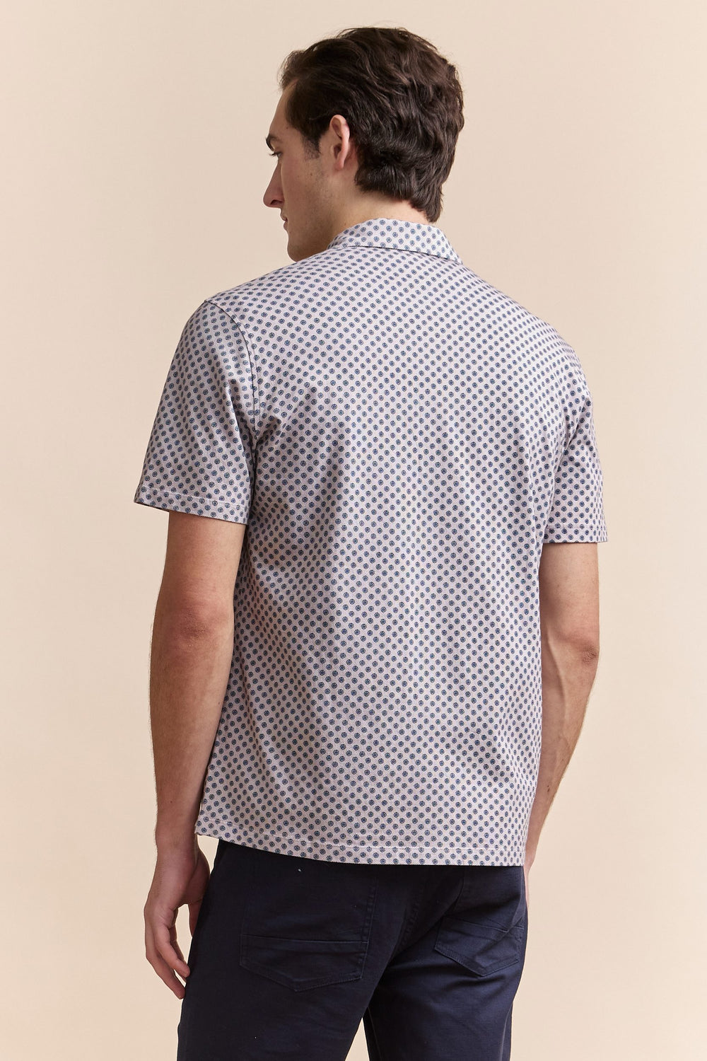 Chemise en jersey imprimé micro motifs