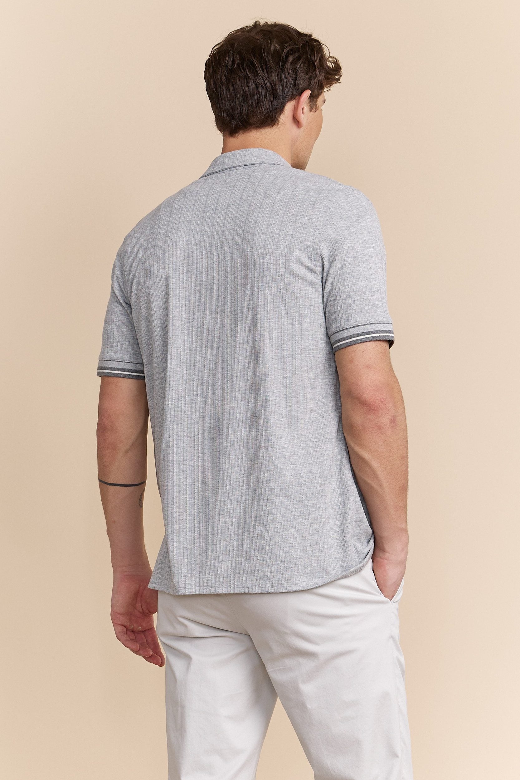 Chemise tricot côtelé texturé
