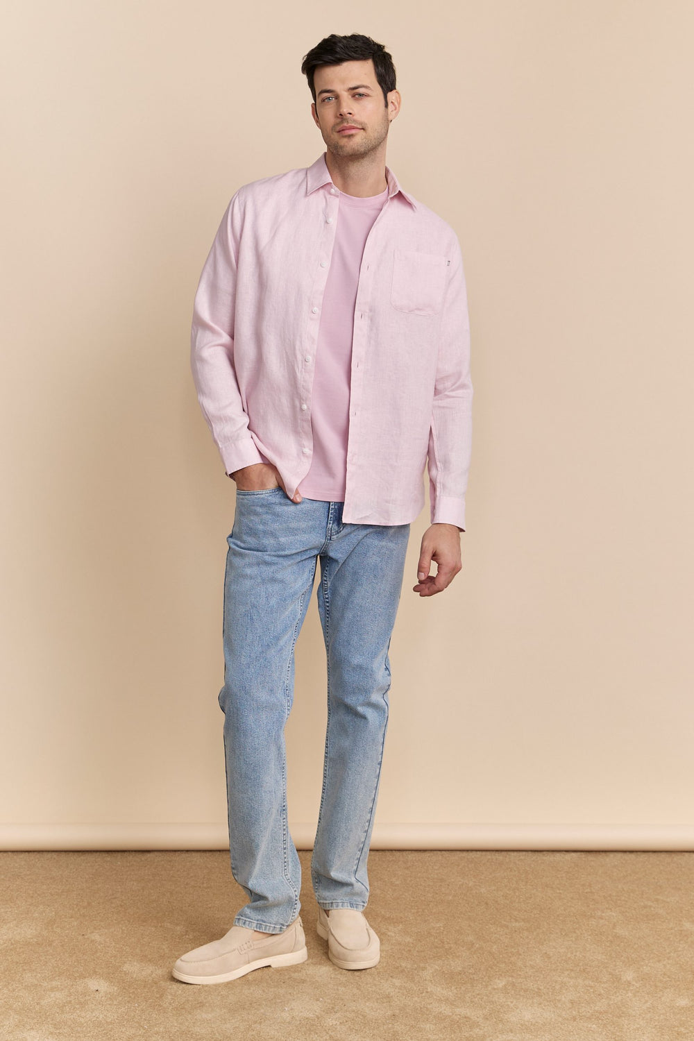Chemise semi-ajustée en lin