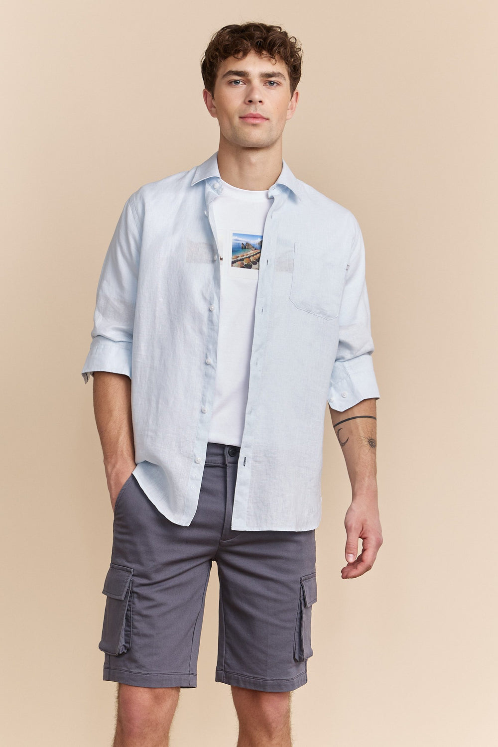 Chemise semi-ajustée en lin