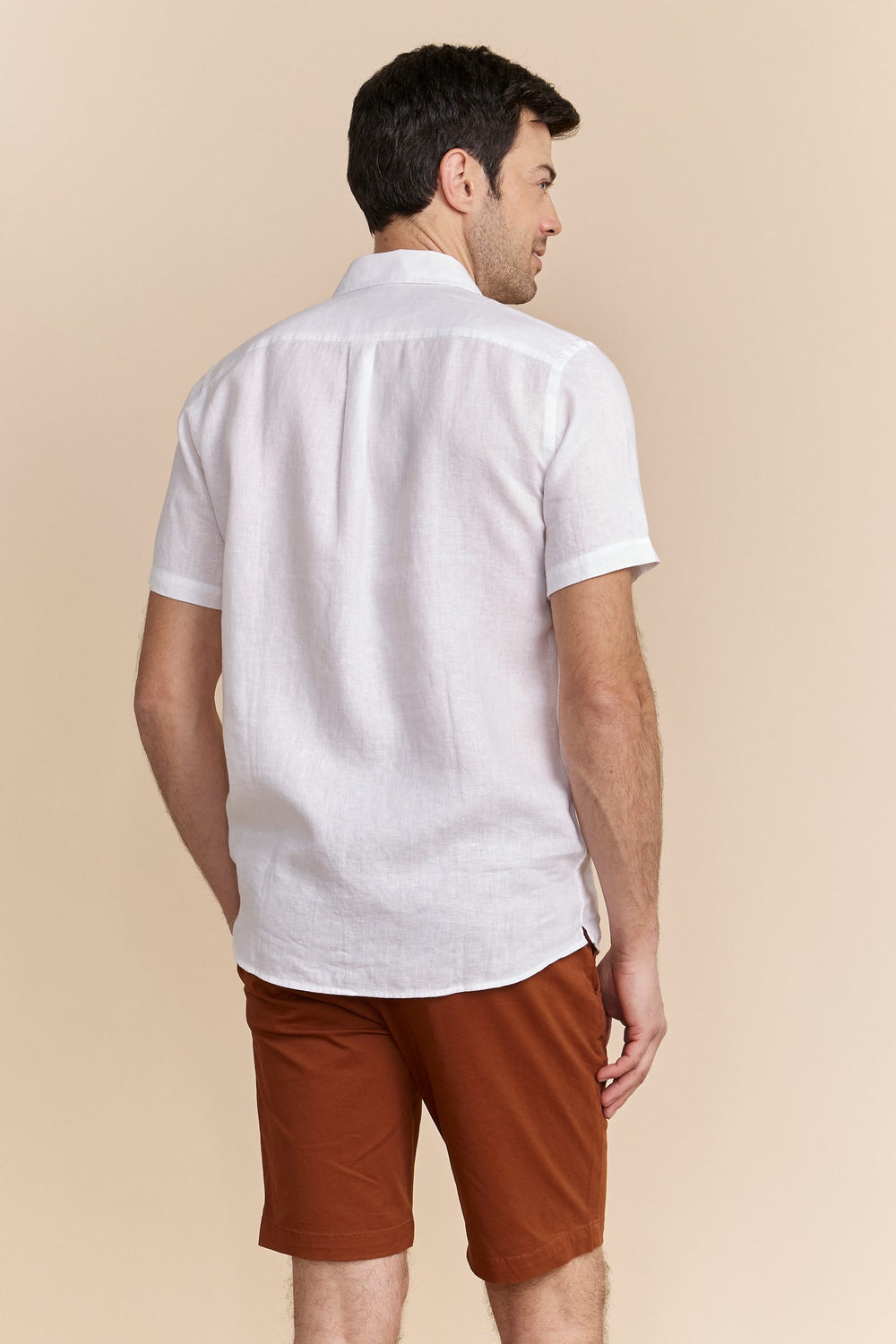 Chemise en lin à manches courtes