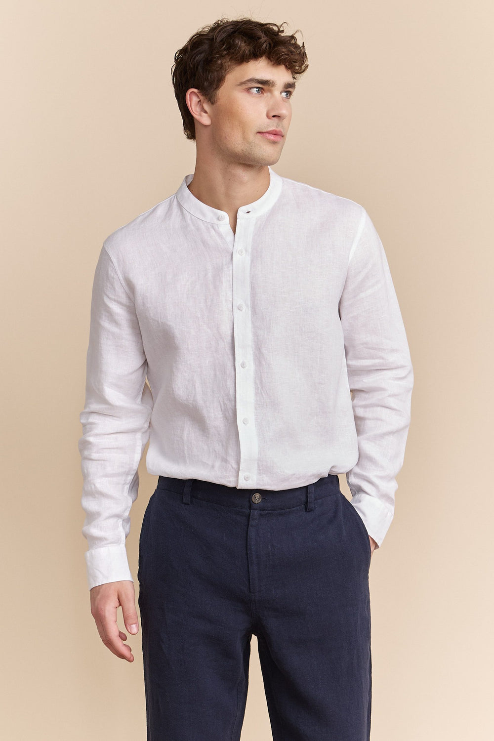 Mao collar shirt