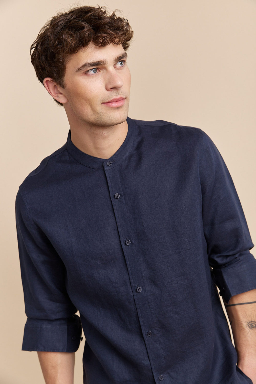 Mao collar shirt