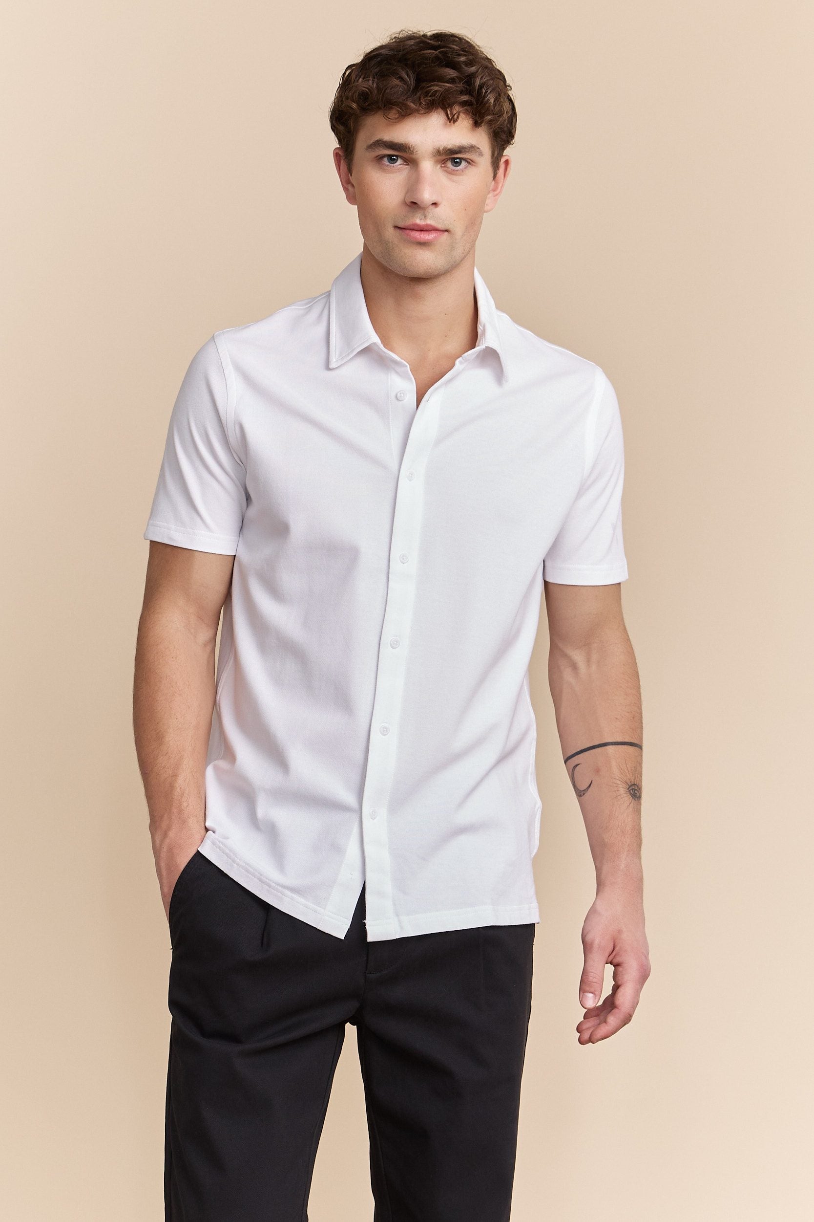 Chemise en piqué à manches courtes