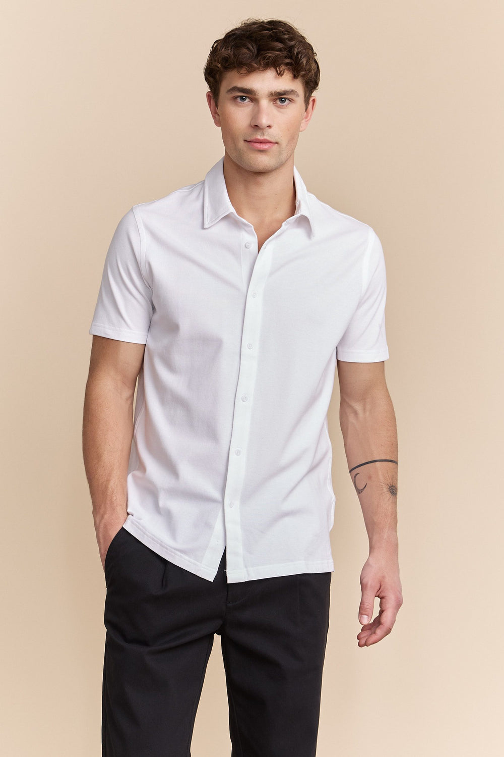 Chemise en piqué à manches courtes