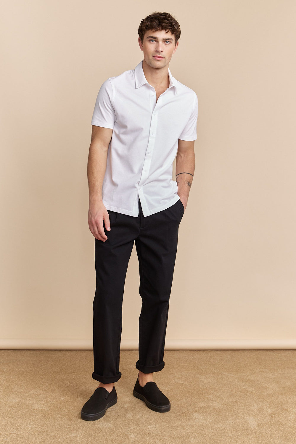 Chemise en piqué à manches courtes