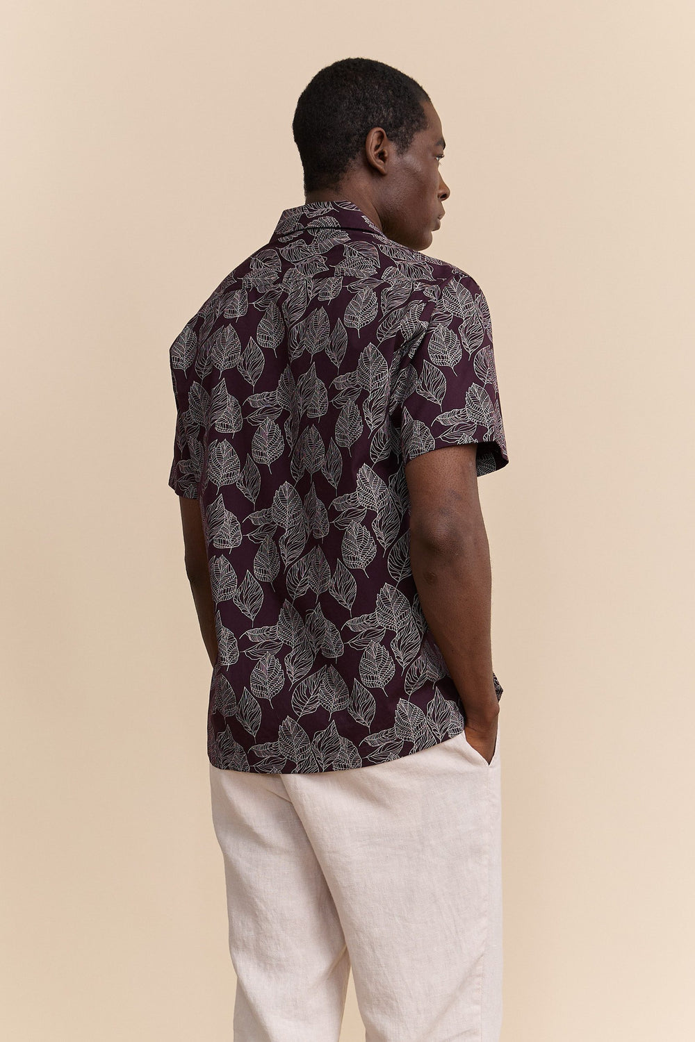 Chemise à imprimé de feuillage