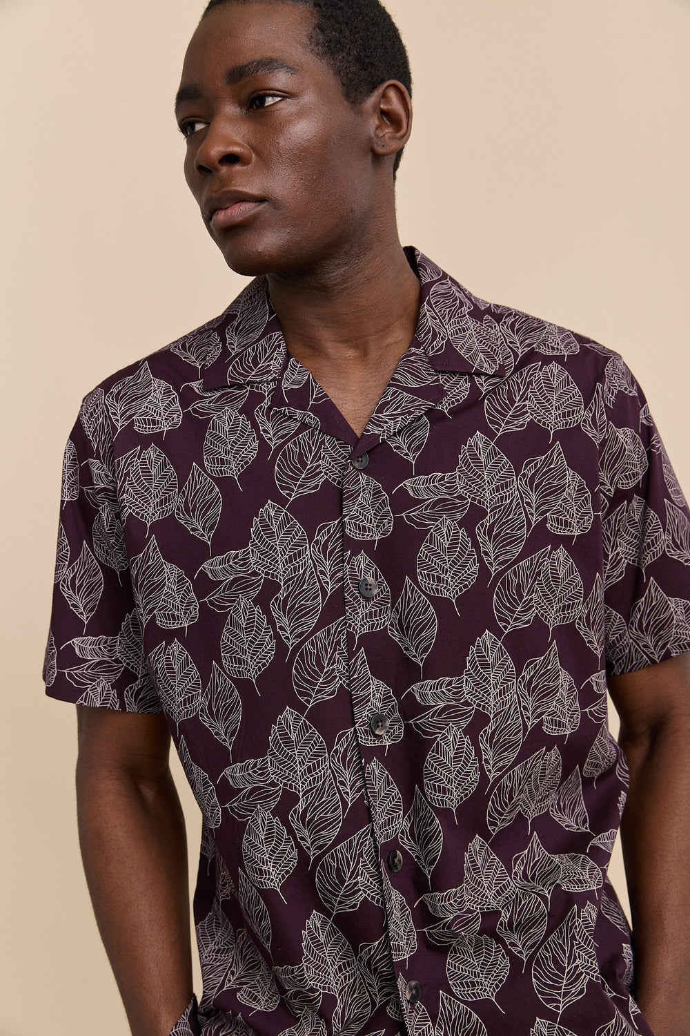 Chemise à imprimé de feuillage