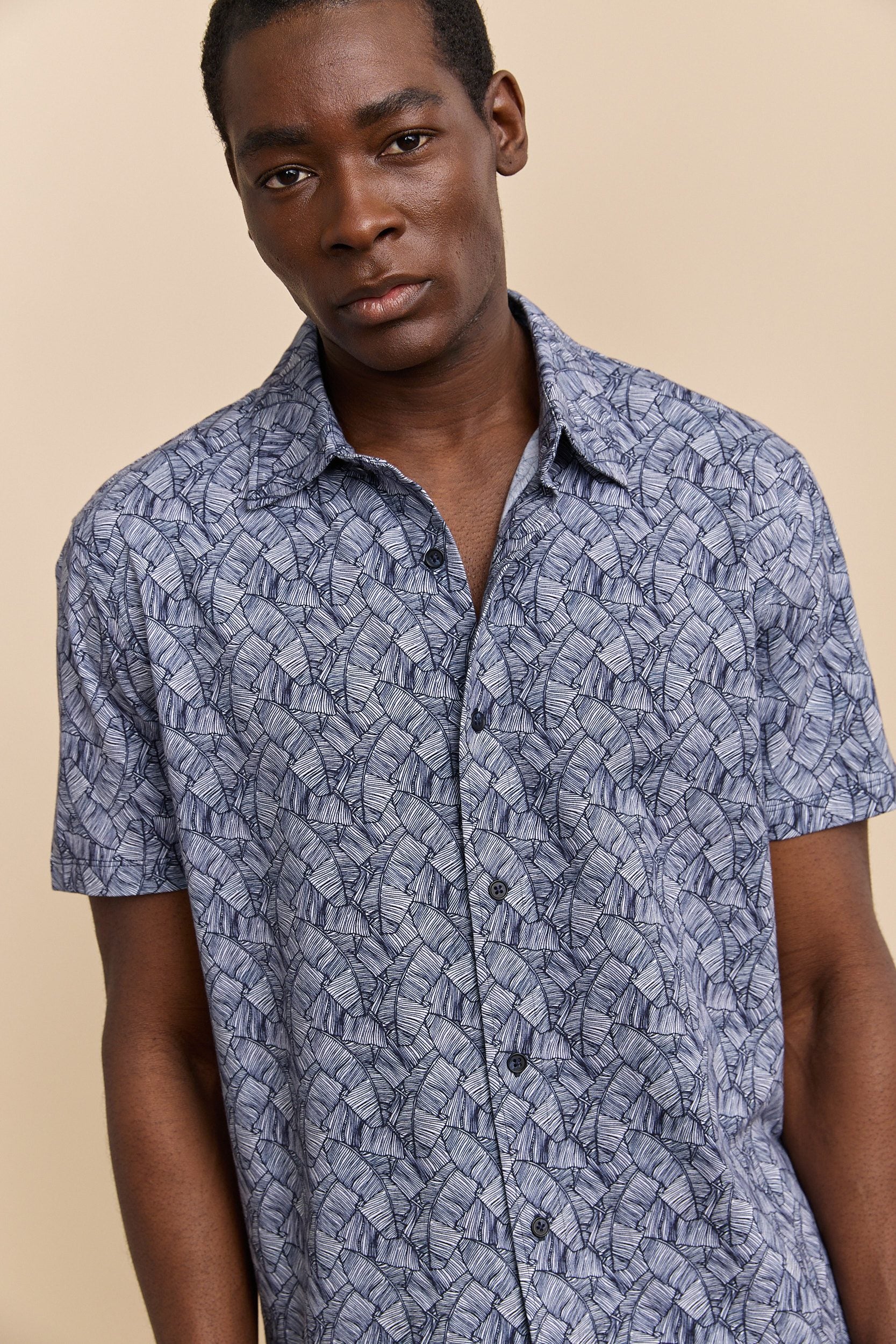 Tropical leaves print shirt
