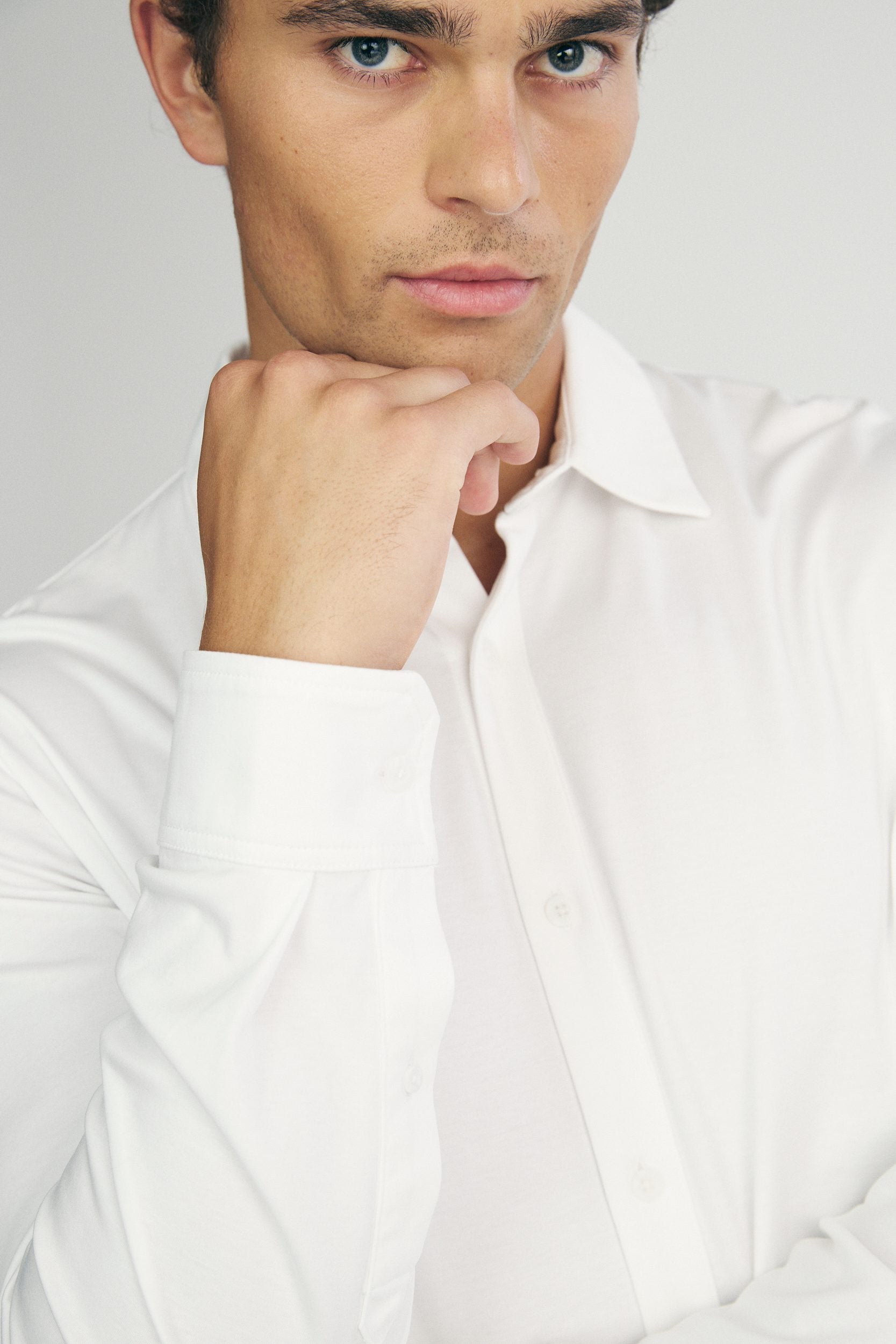 Mercerized cotton Extra-fitted jersey shirt