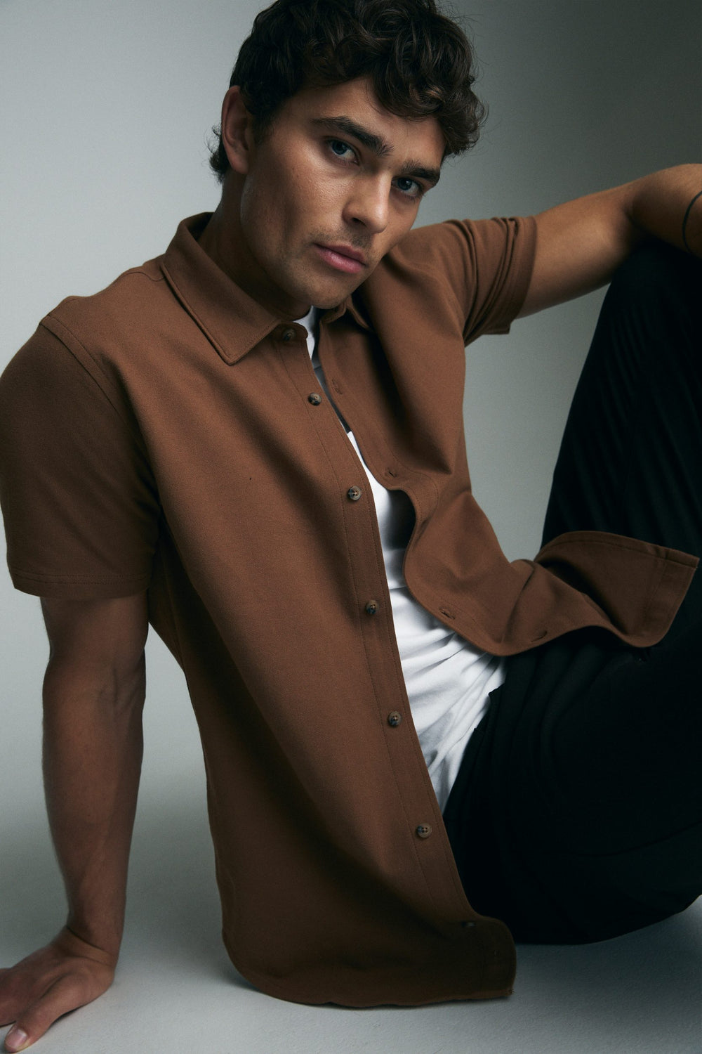 Chemise en piqué manches courtes
