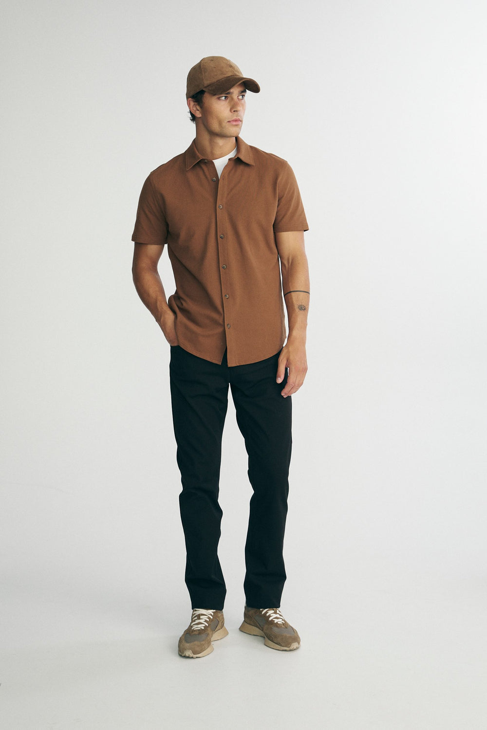 Chemise en piqué manches courtes