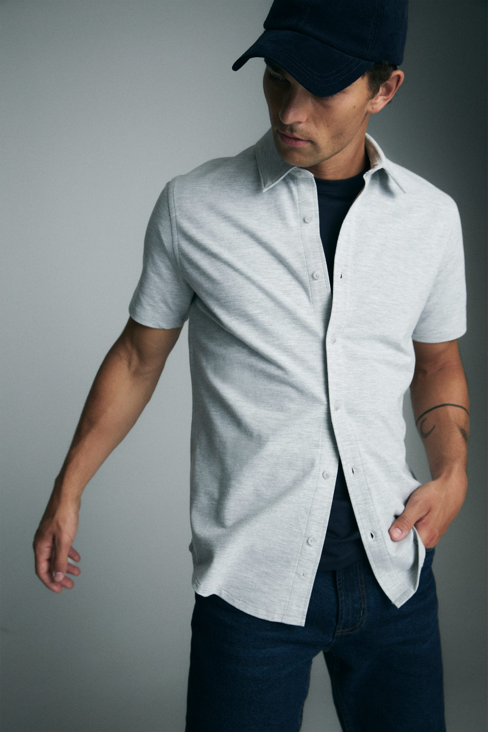 Chemise en piqué manches courtes