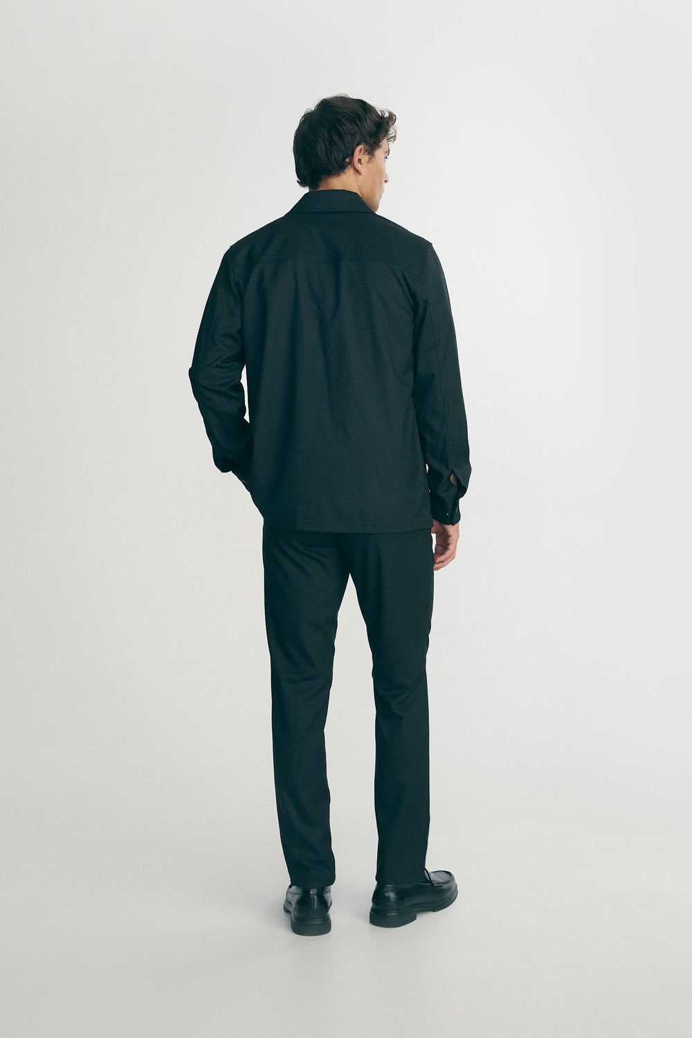 Two-tone twill overshirt