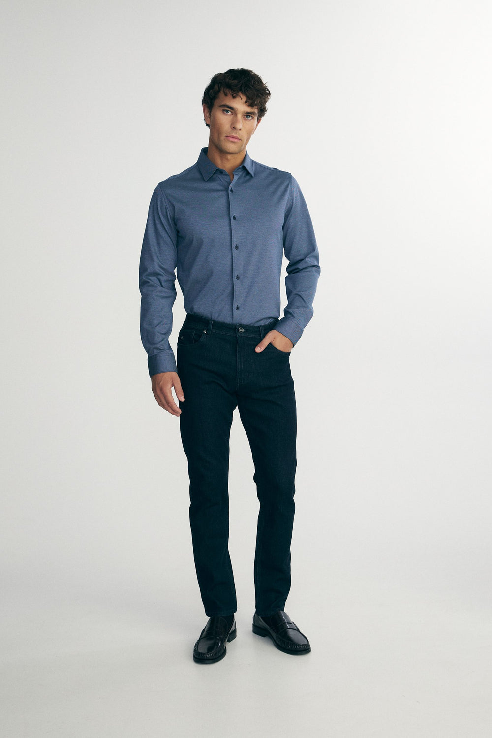 Extra-Fitted micro pattern shirt