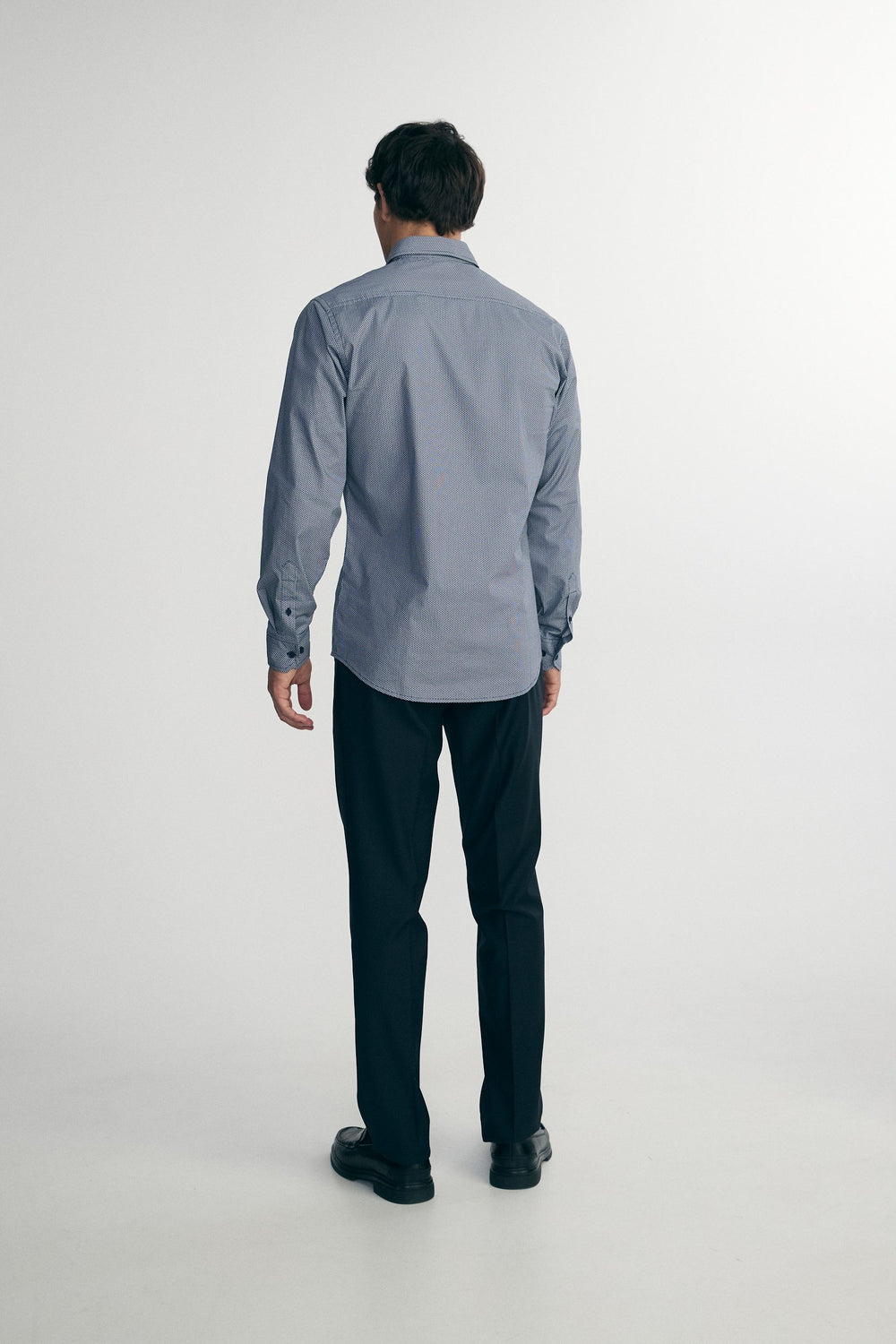 Micro print fitted shirt