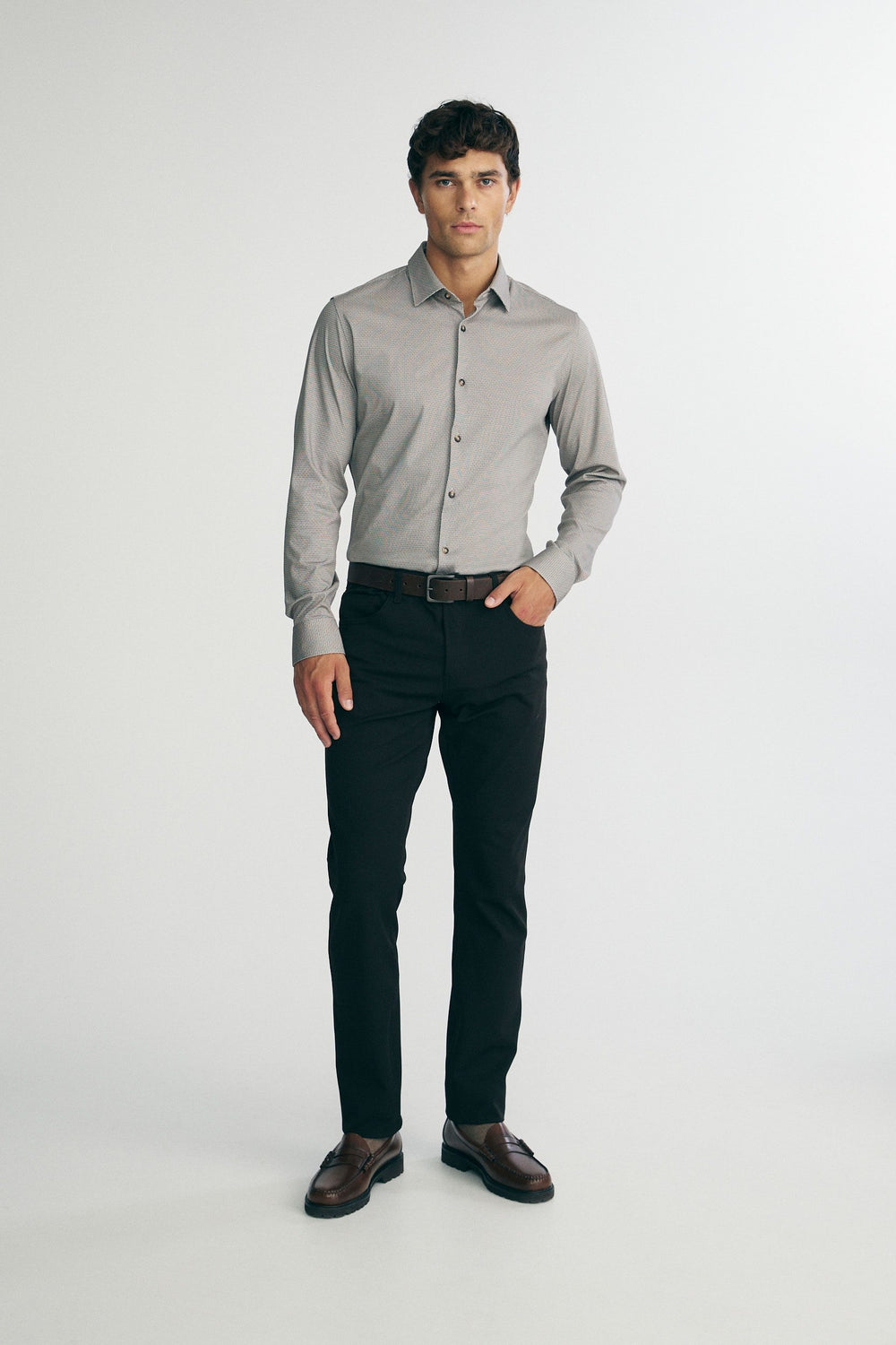 Micro pattern printed shirt