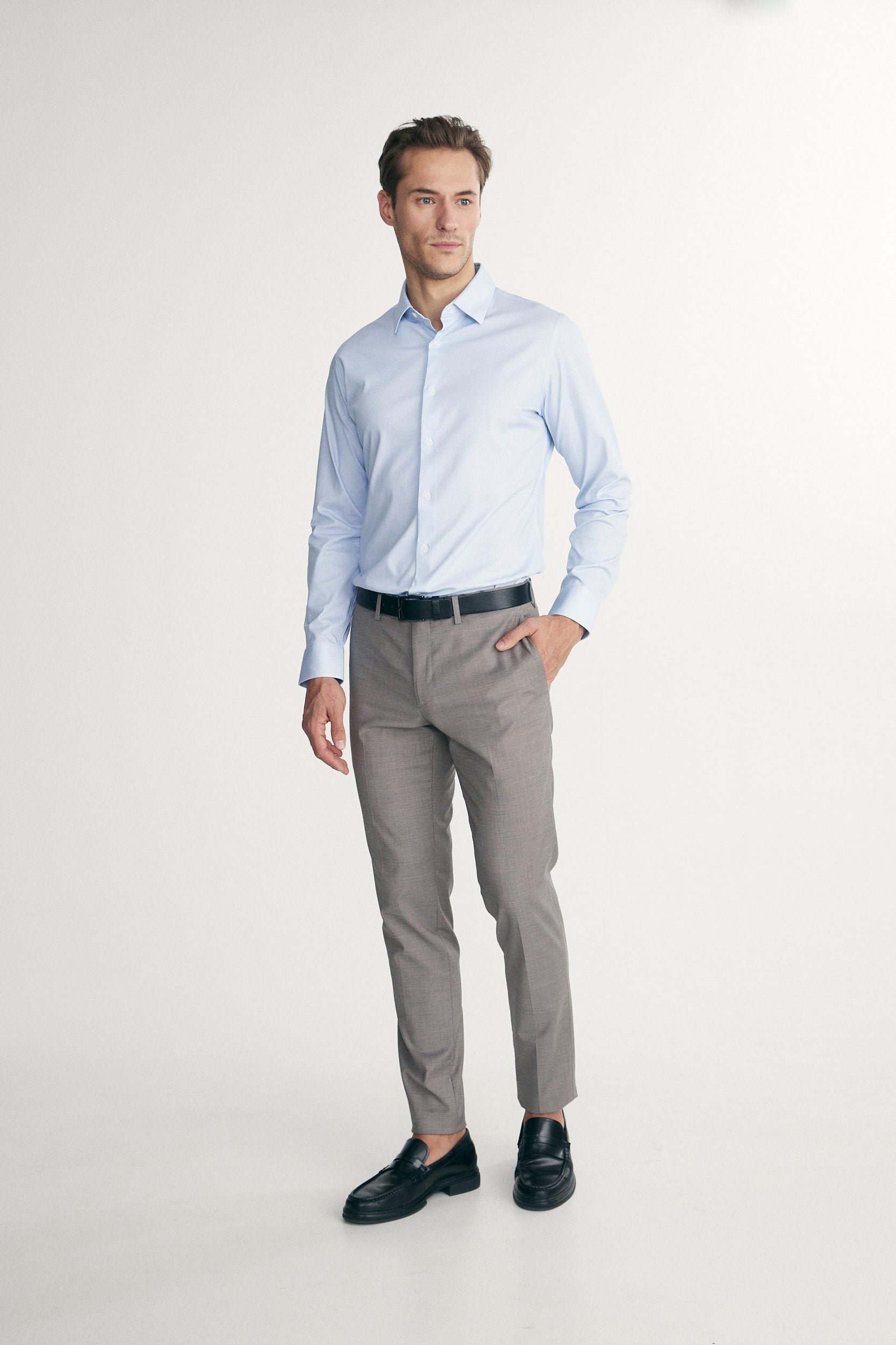 Micro pattern extra-fitted shirt