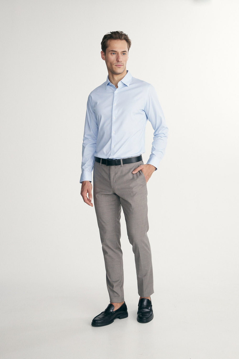 Micro pattern extra-fitted shirt