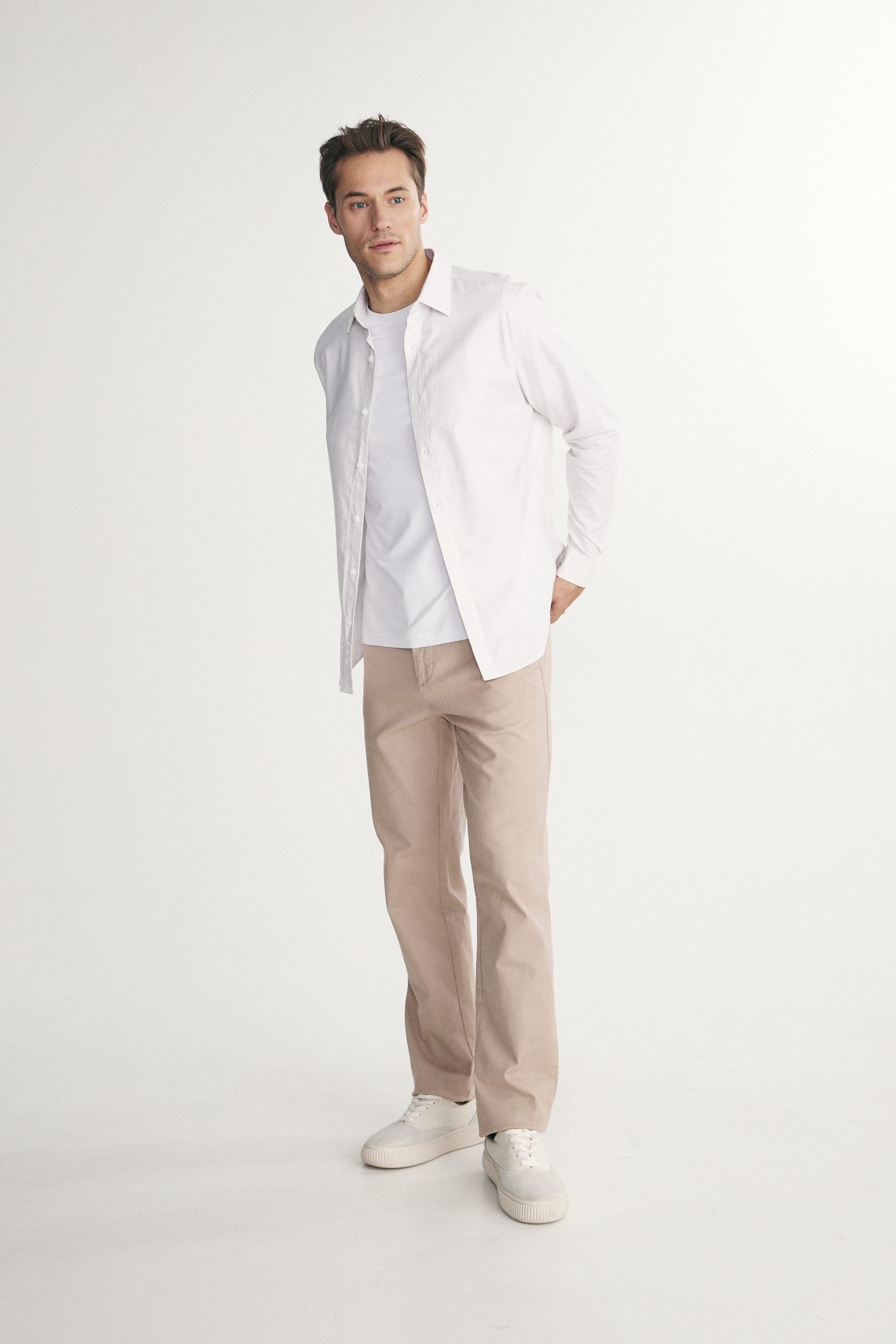 Semi-fitted stripe shirt