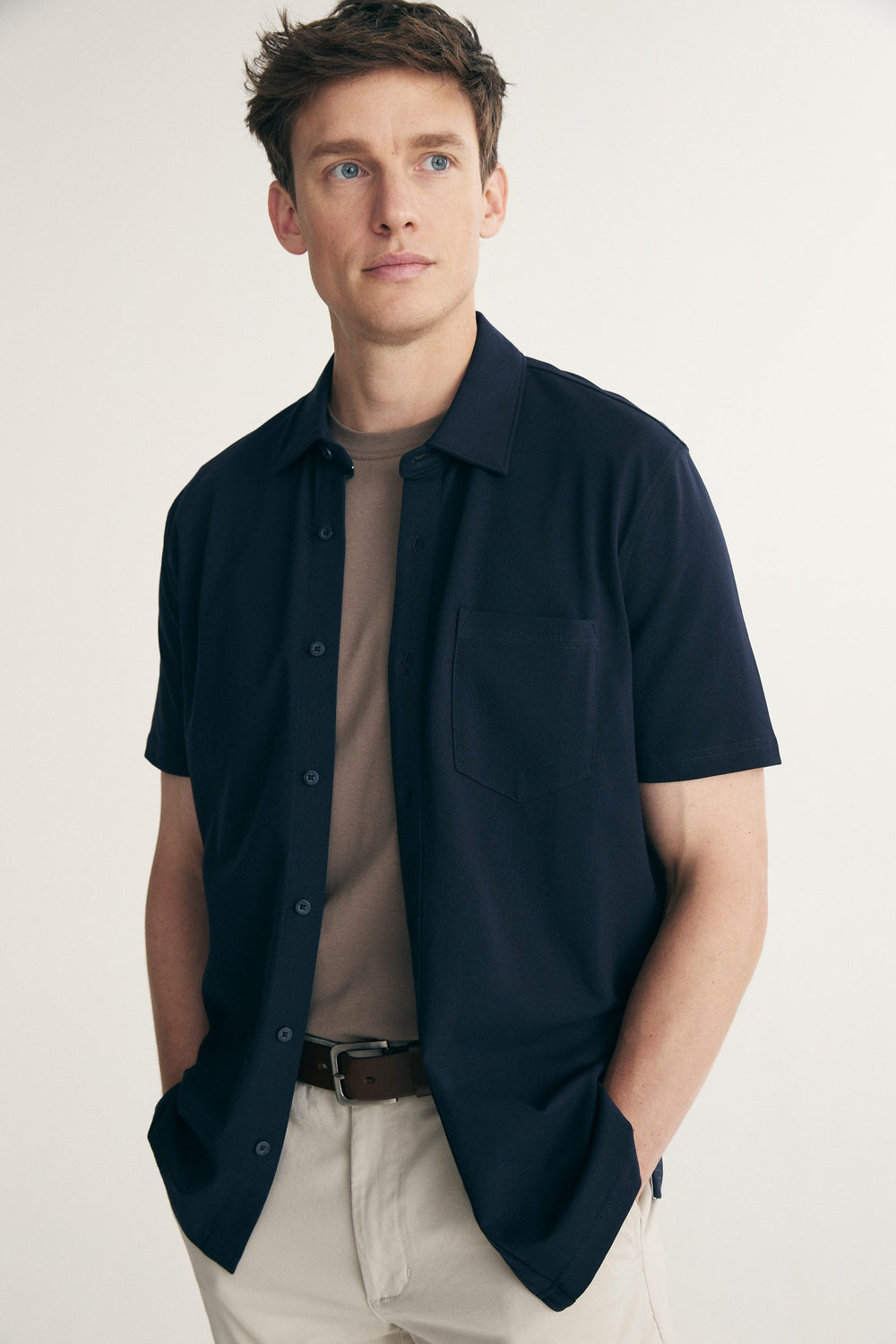 Chemise en piqué manches courtes