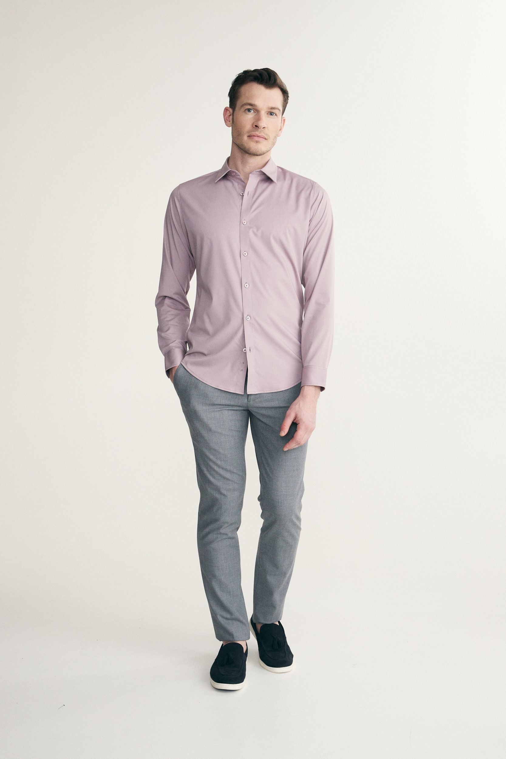 Chemise unie ajustée
