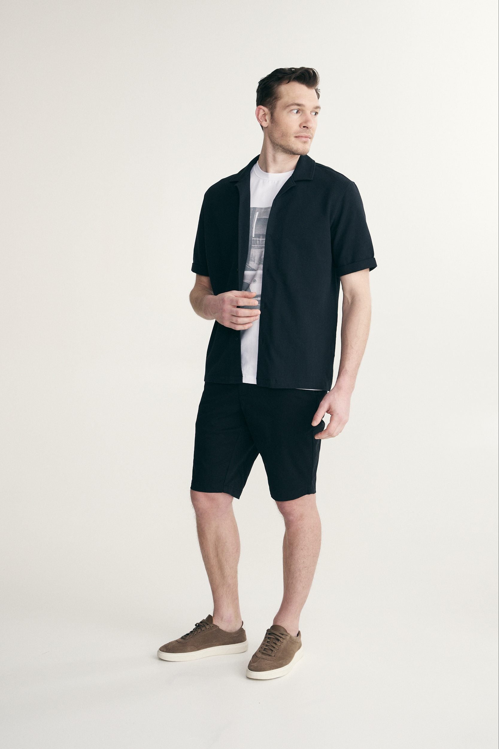 Chemise boxy à col cubain