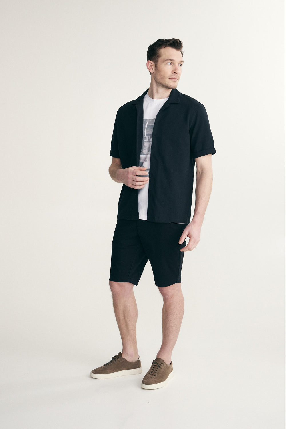 Chemise boxy à col cubain