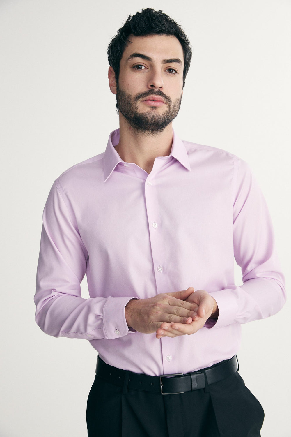 Chemise texturée ajustée sans repassage