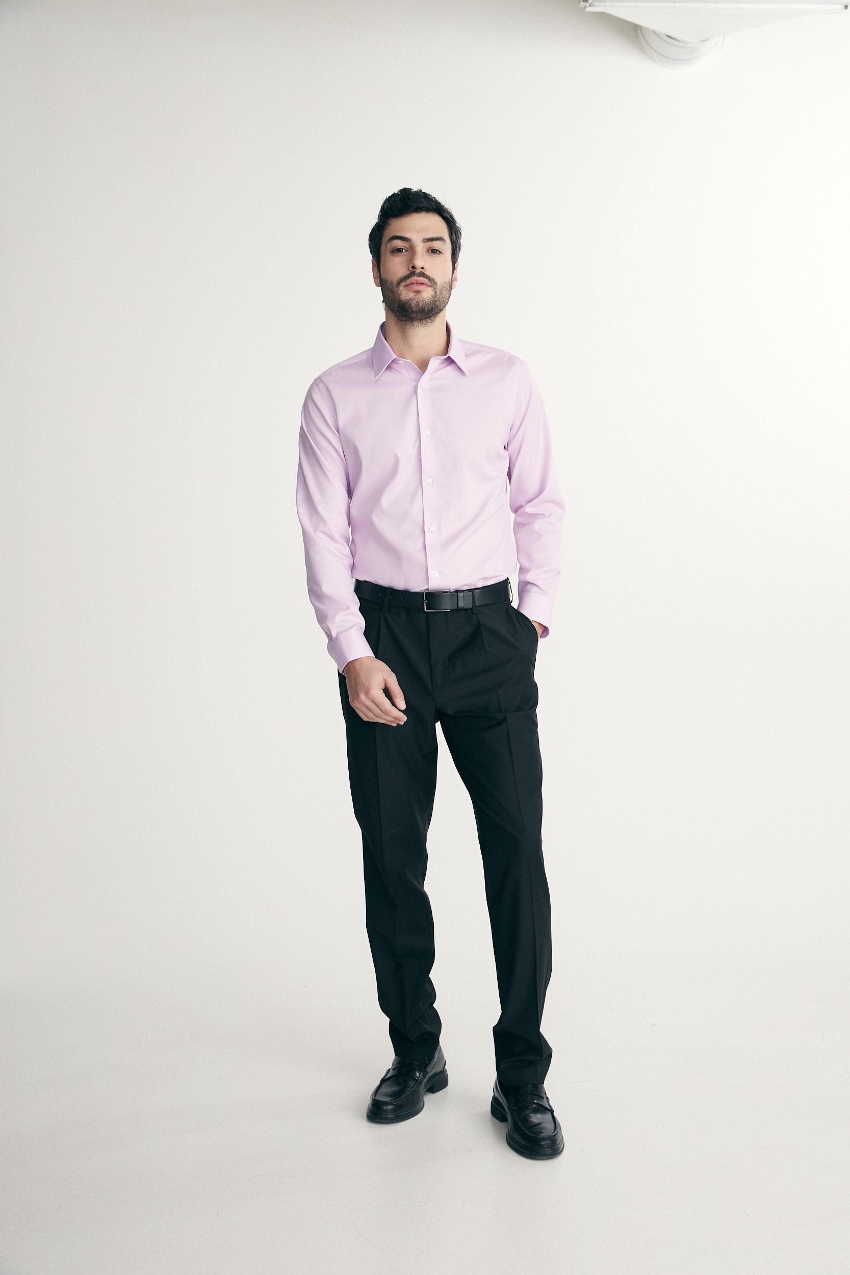 Chemise texturée ajustée sans repassage