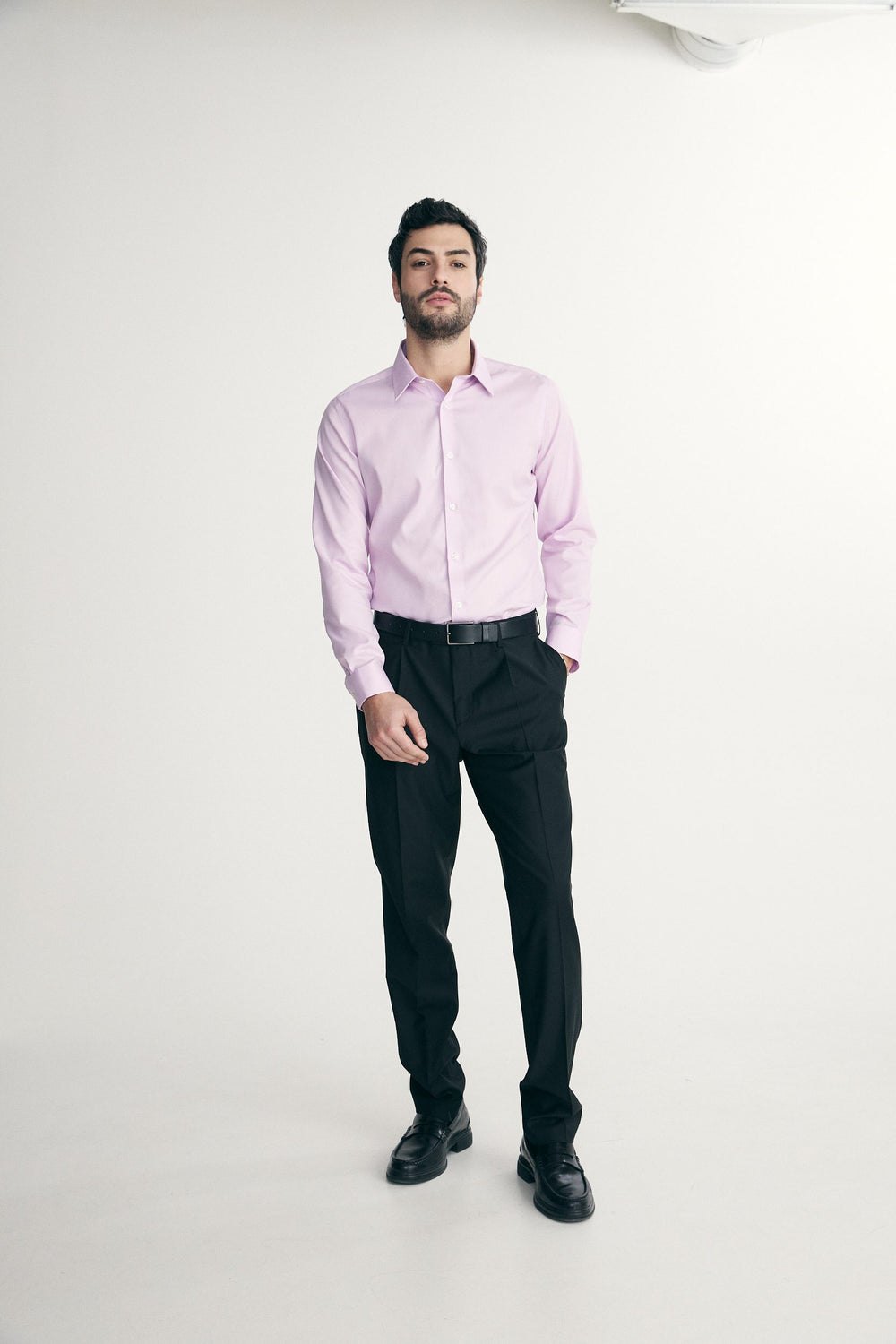 Chemise texturée ajustée sans repassage