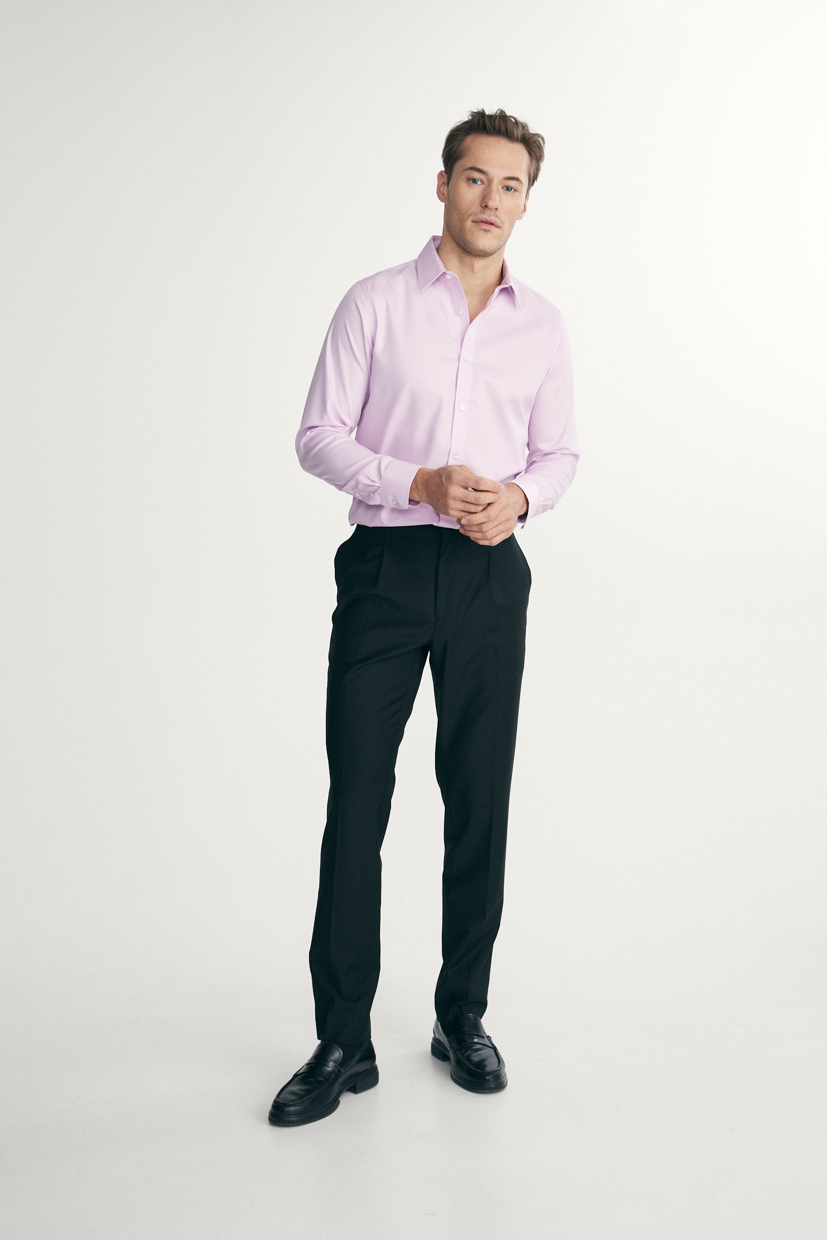 Chemise texturée ajustée sans repassage
