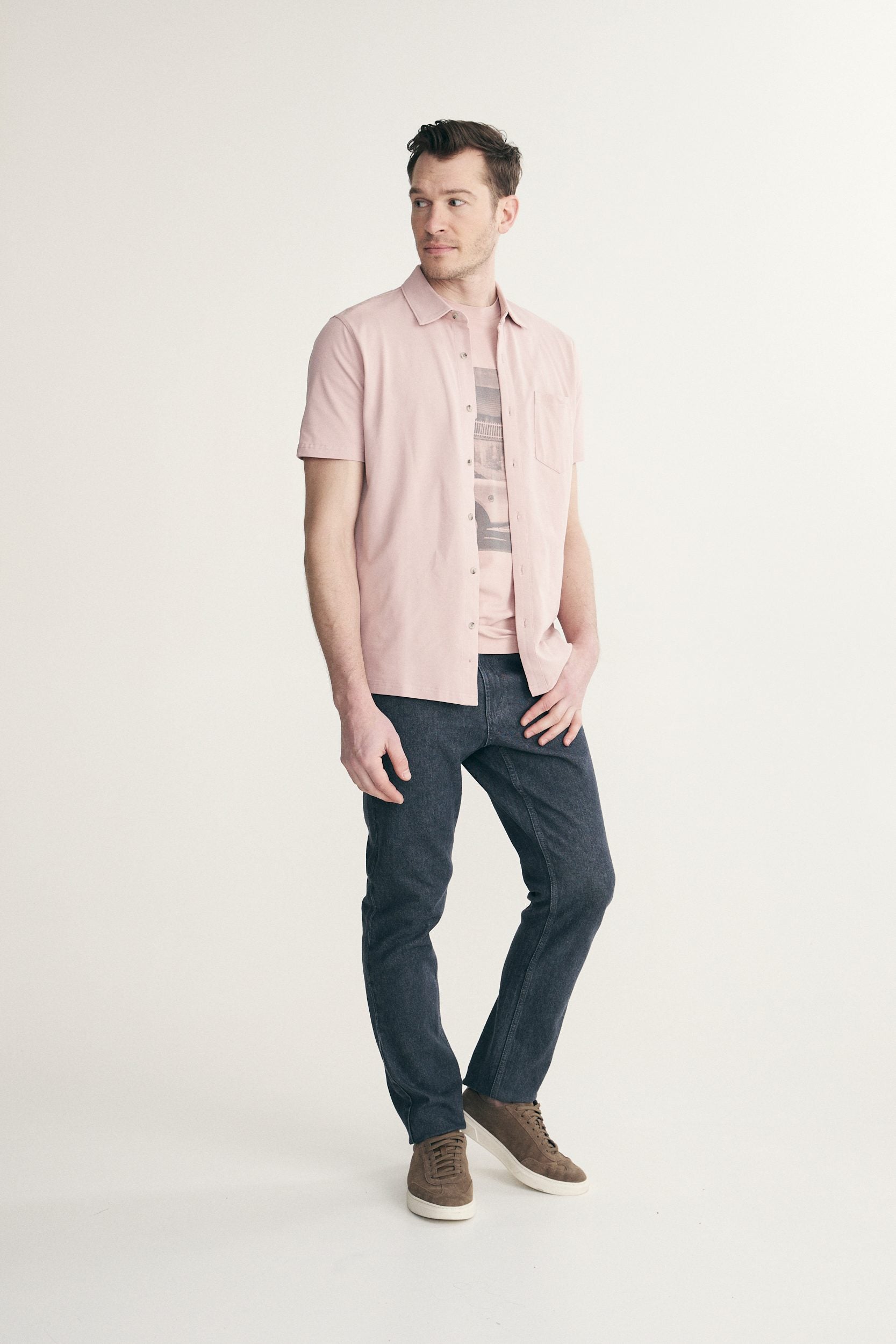 Chemise en piqué manches courtes