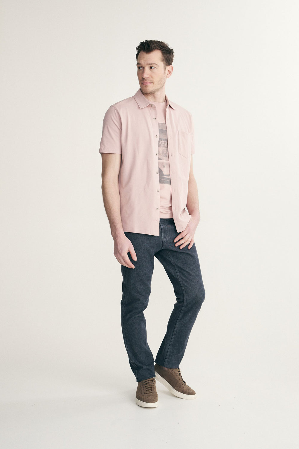 Chemise en piqué manches courtes