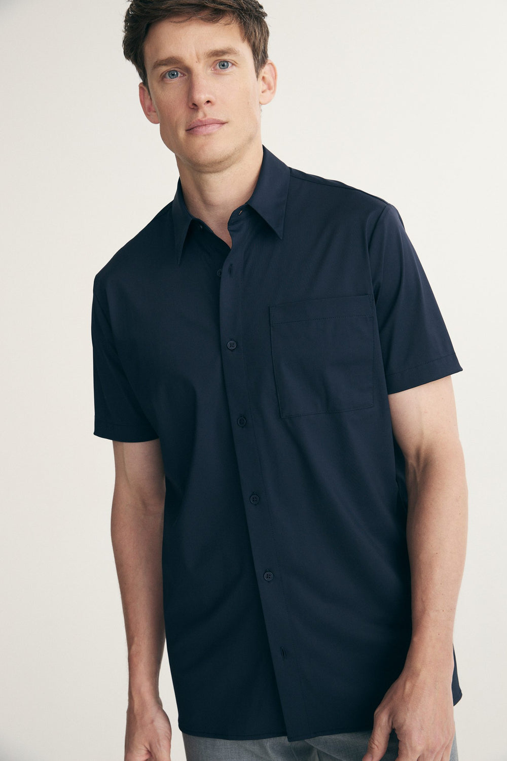 Chemise manches courtes jersey extensible