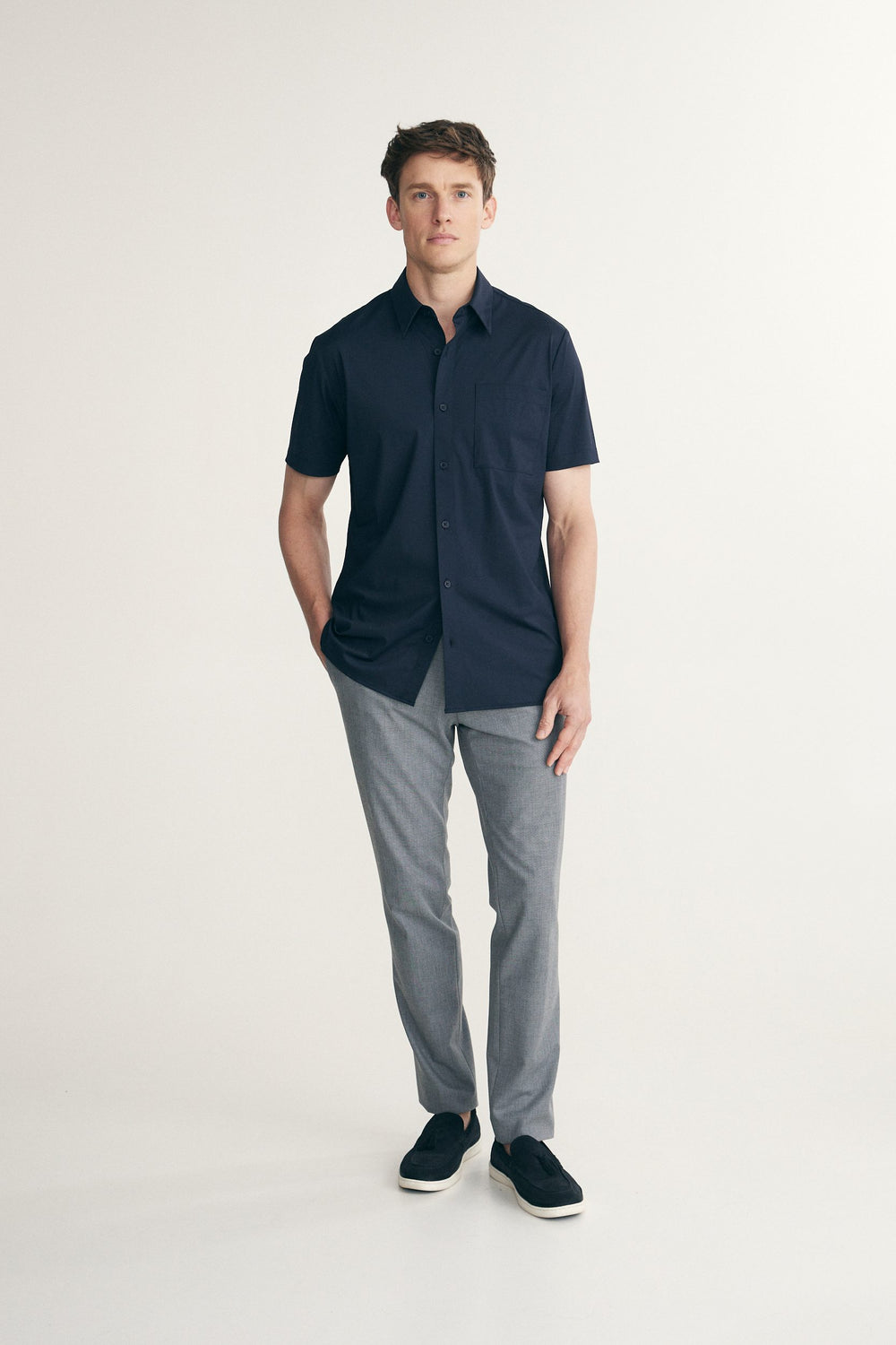 Chemise manches courtes jersey extensible