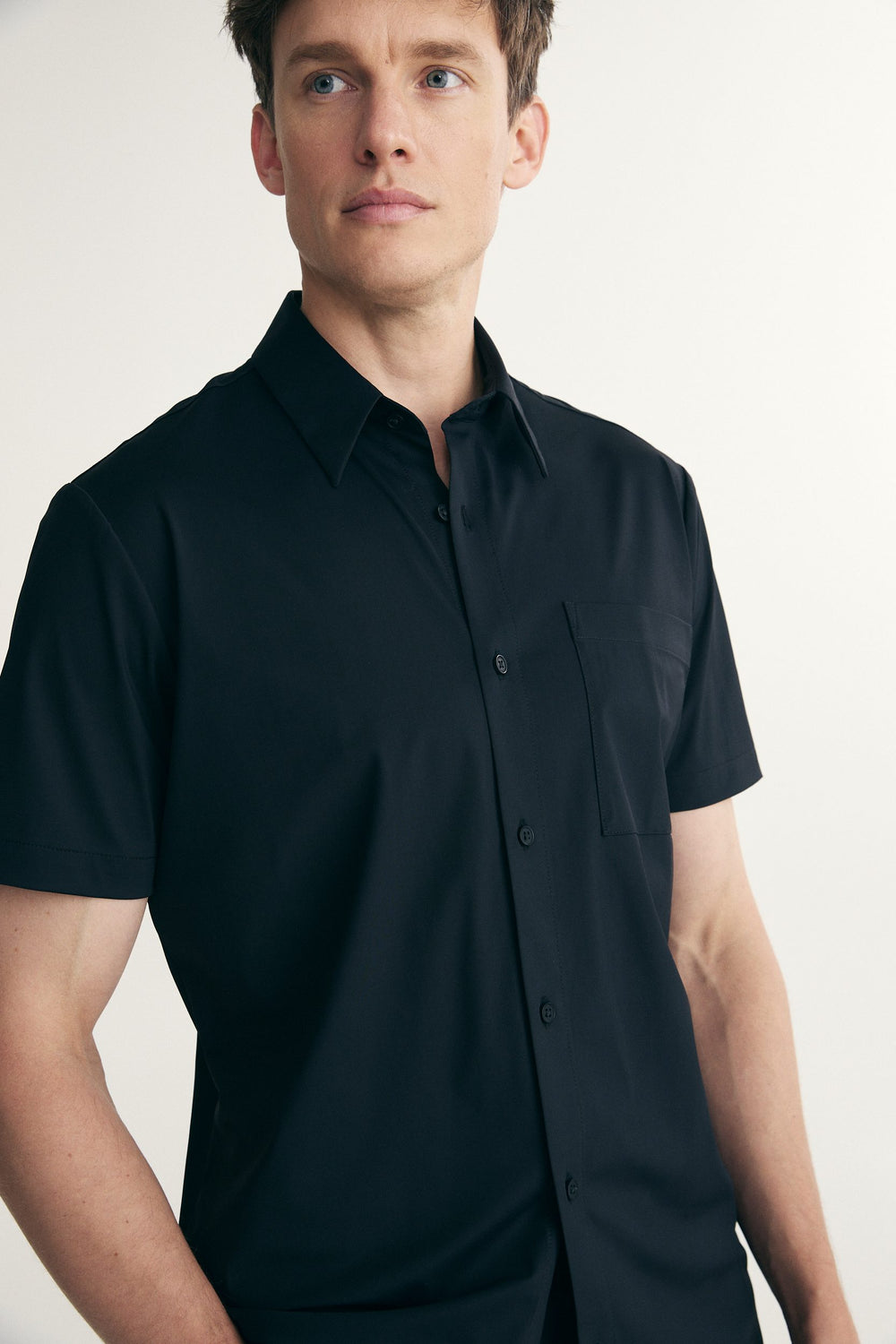 Chemise manches courtes jersey extensible