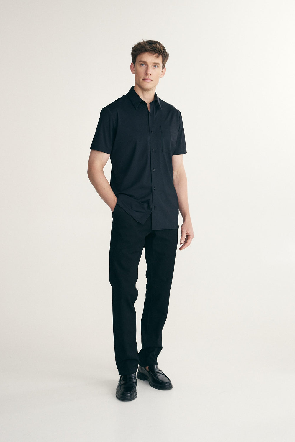 Chemise manches courtes jersey extensible