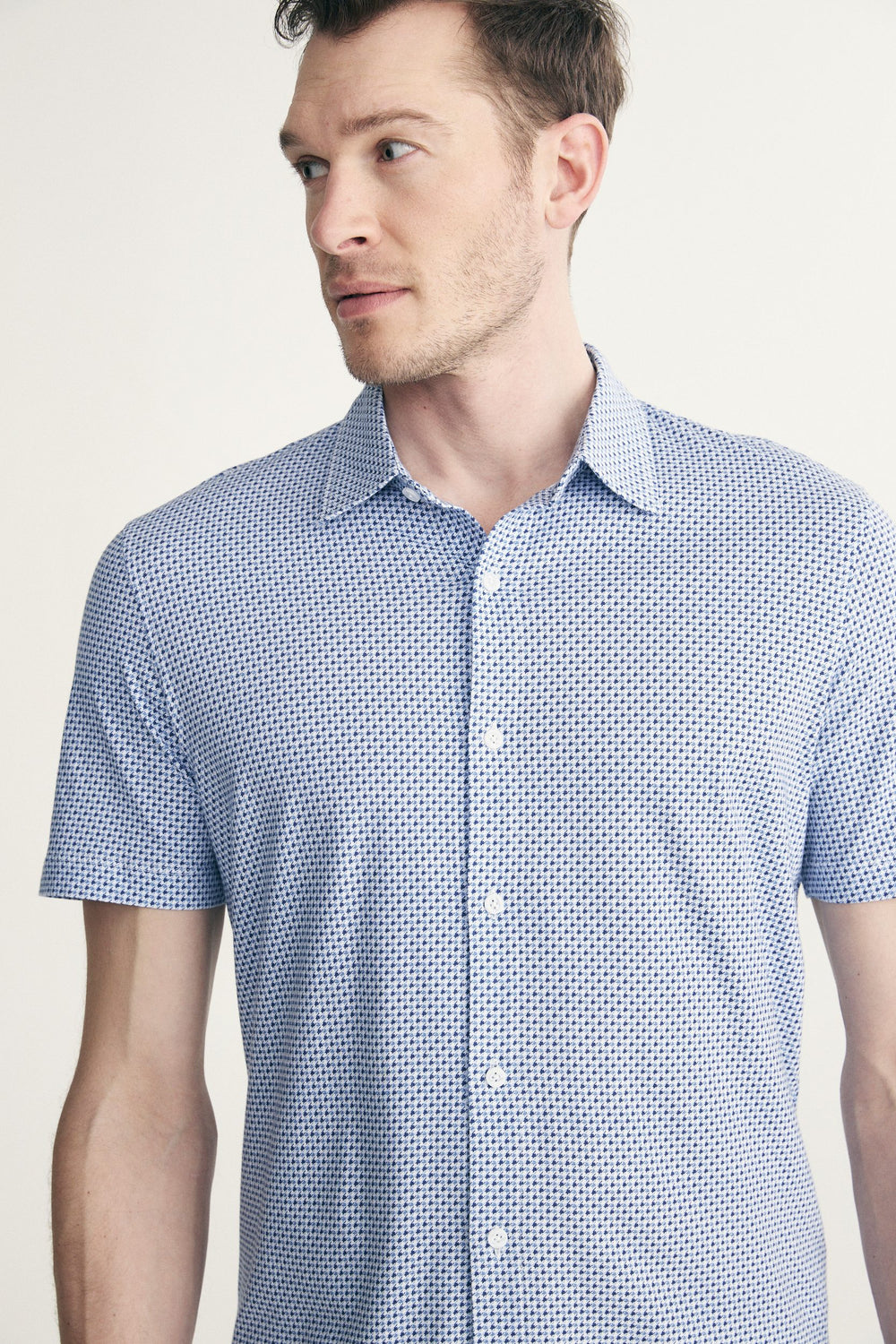Houndstooth printed jersey shirt