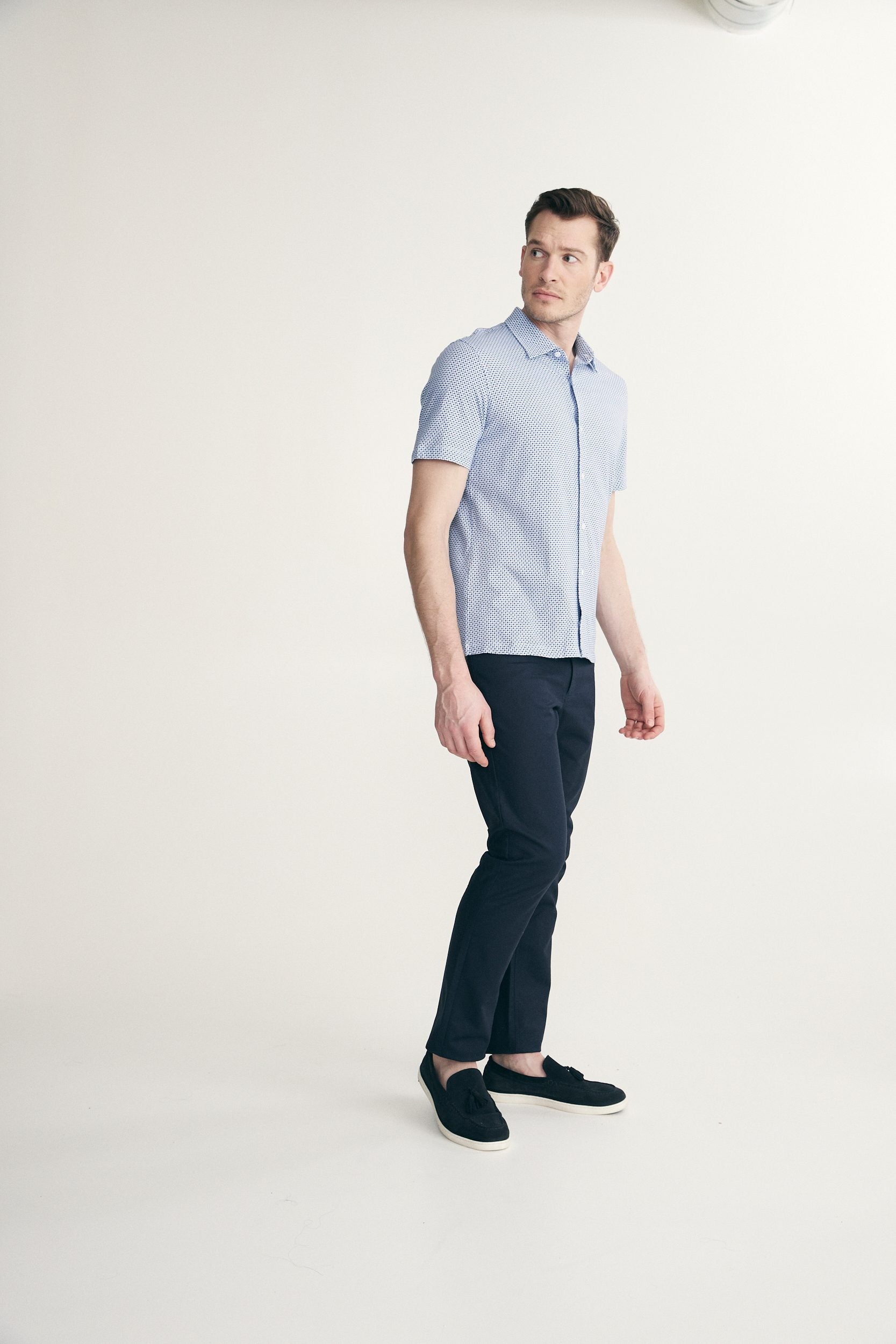 Houndstooth printed jersey shirt