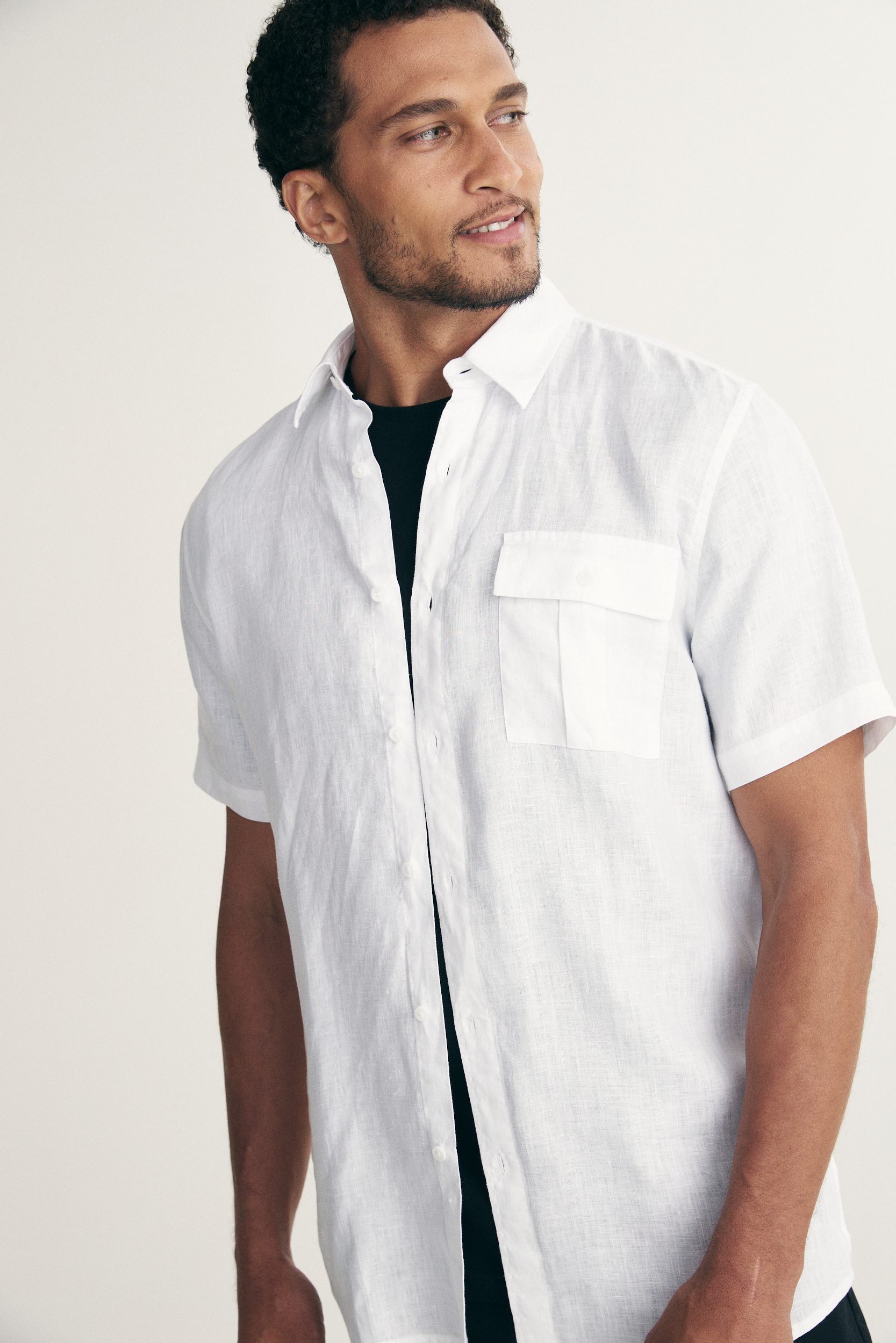 Chemise à manches courtes en lin