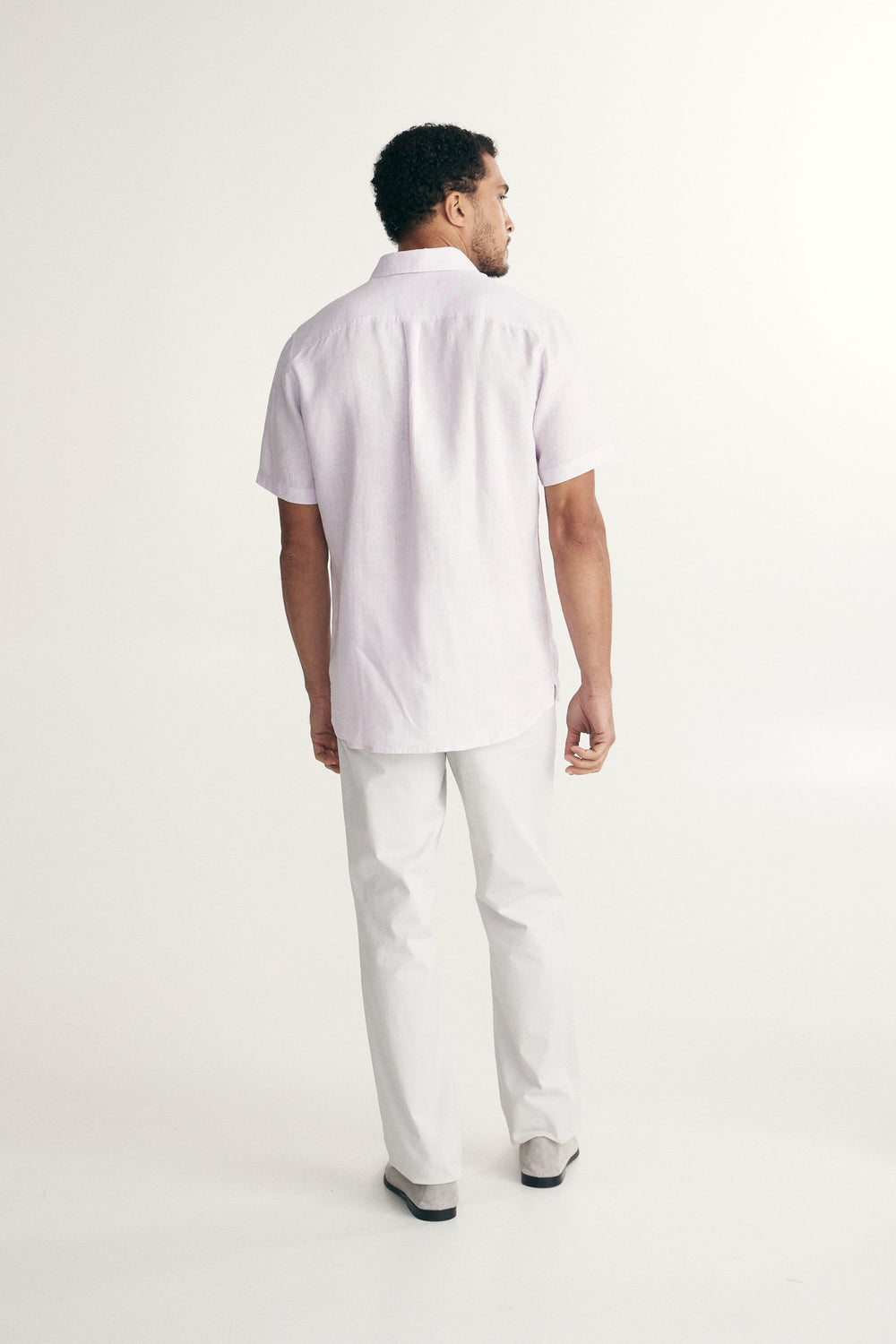 Semi-Fitted short sleeves linen shirt