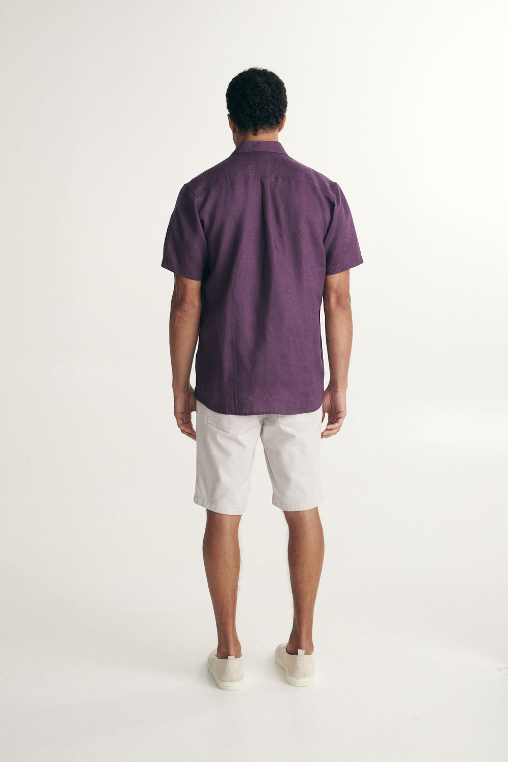 Semi-Fitted short sleeves linen shirt