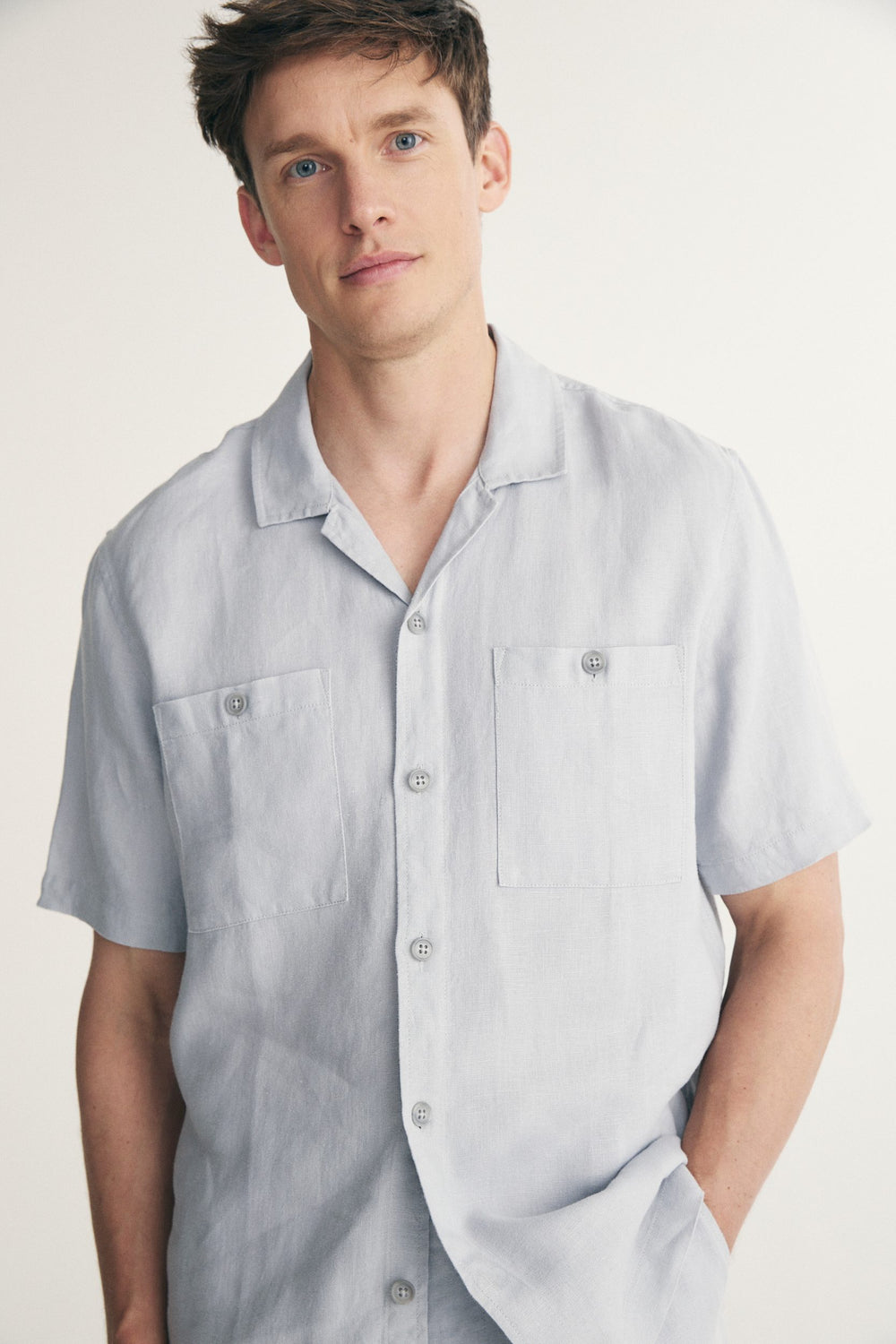 Chemise de lin col cubain