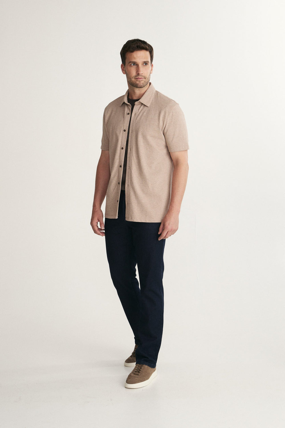 Textured Knit Short Sleeve Shirt