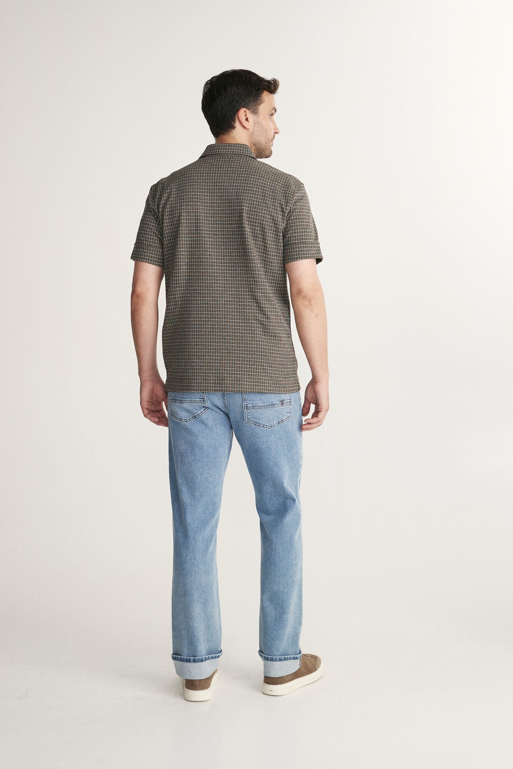Check Knit Short Sleeve Shirt