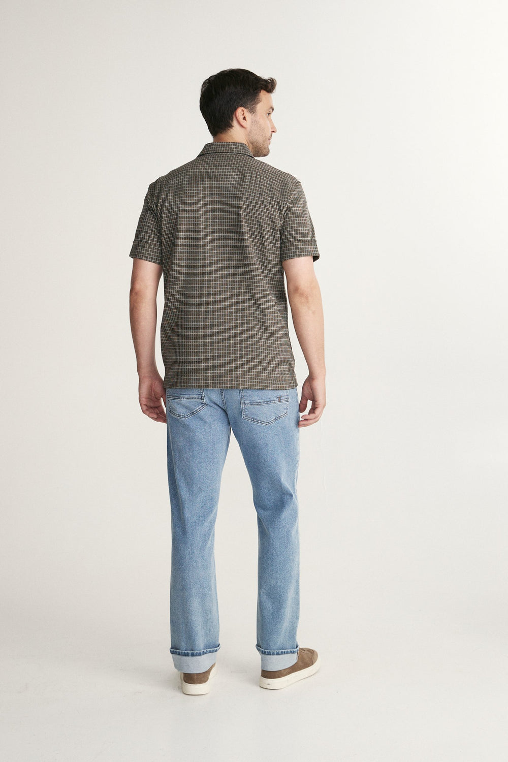 Check Knit Short Sleeve Shirt