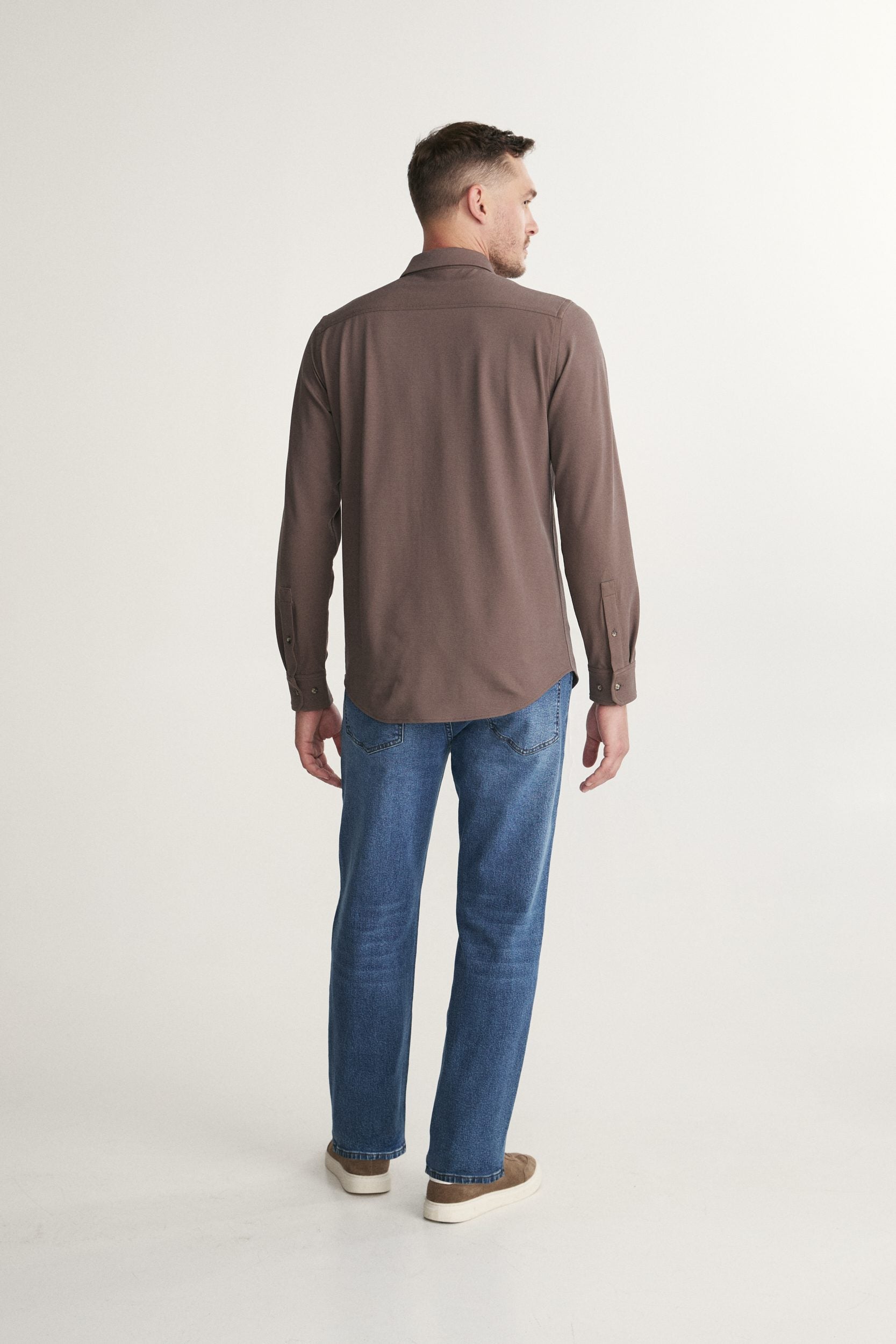Long sleeve fitted jersey shirt